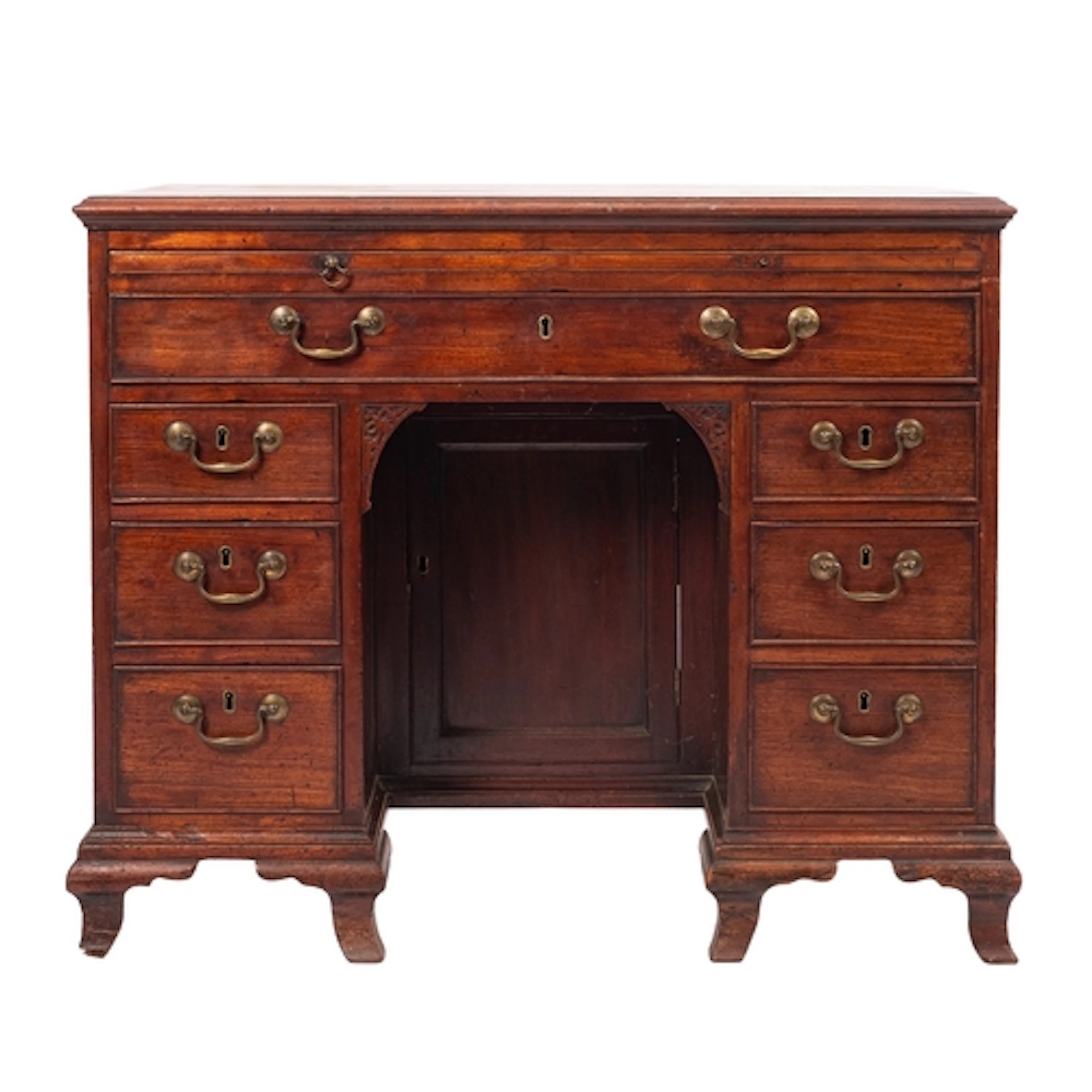 A George III mahogany kneehole desk, late 18th century; the ...