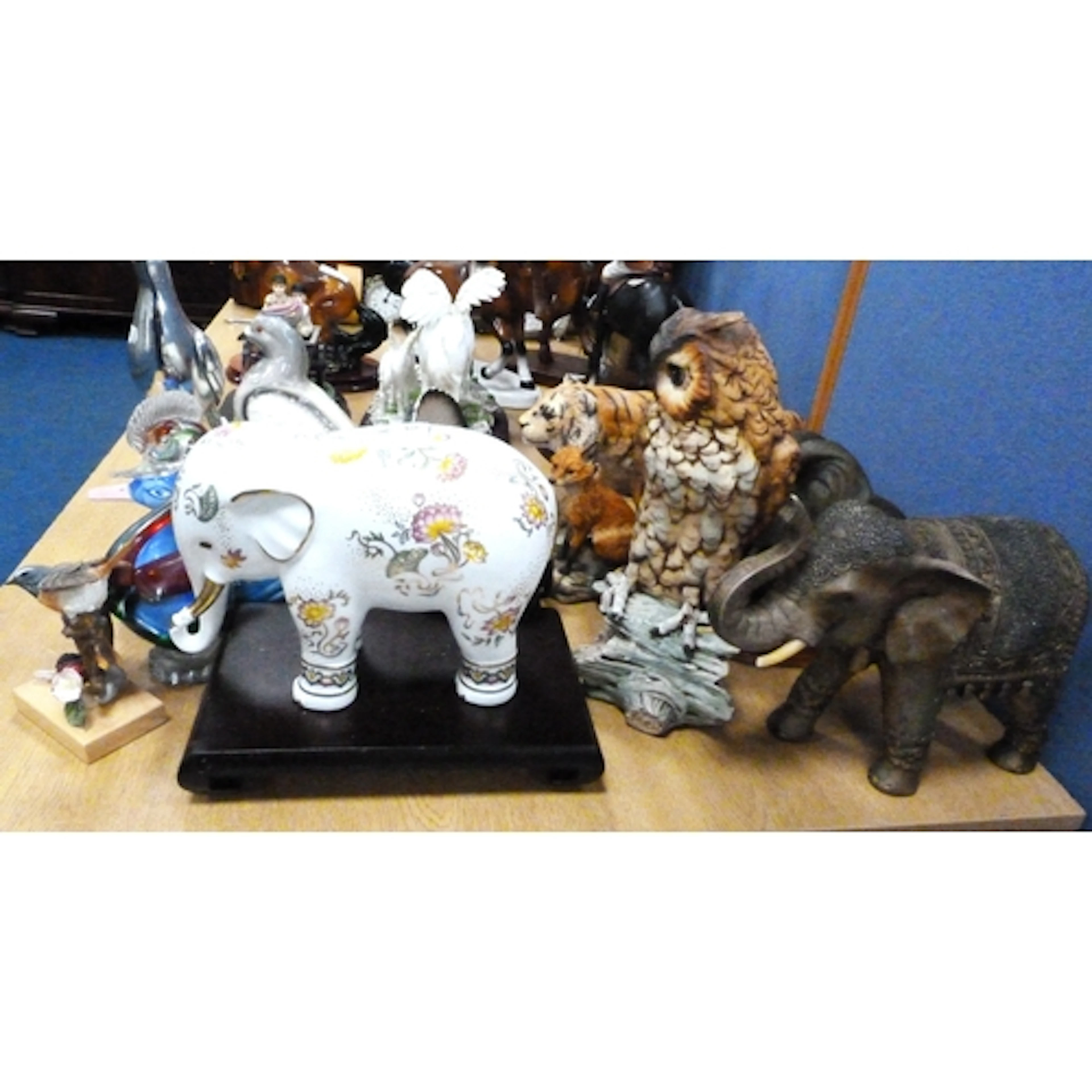 A group of animal and bird ornaments to include Border Fine ...