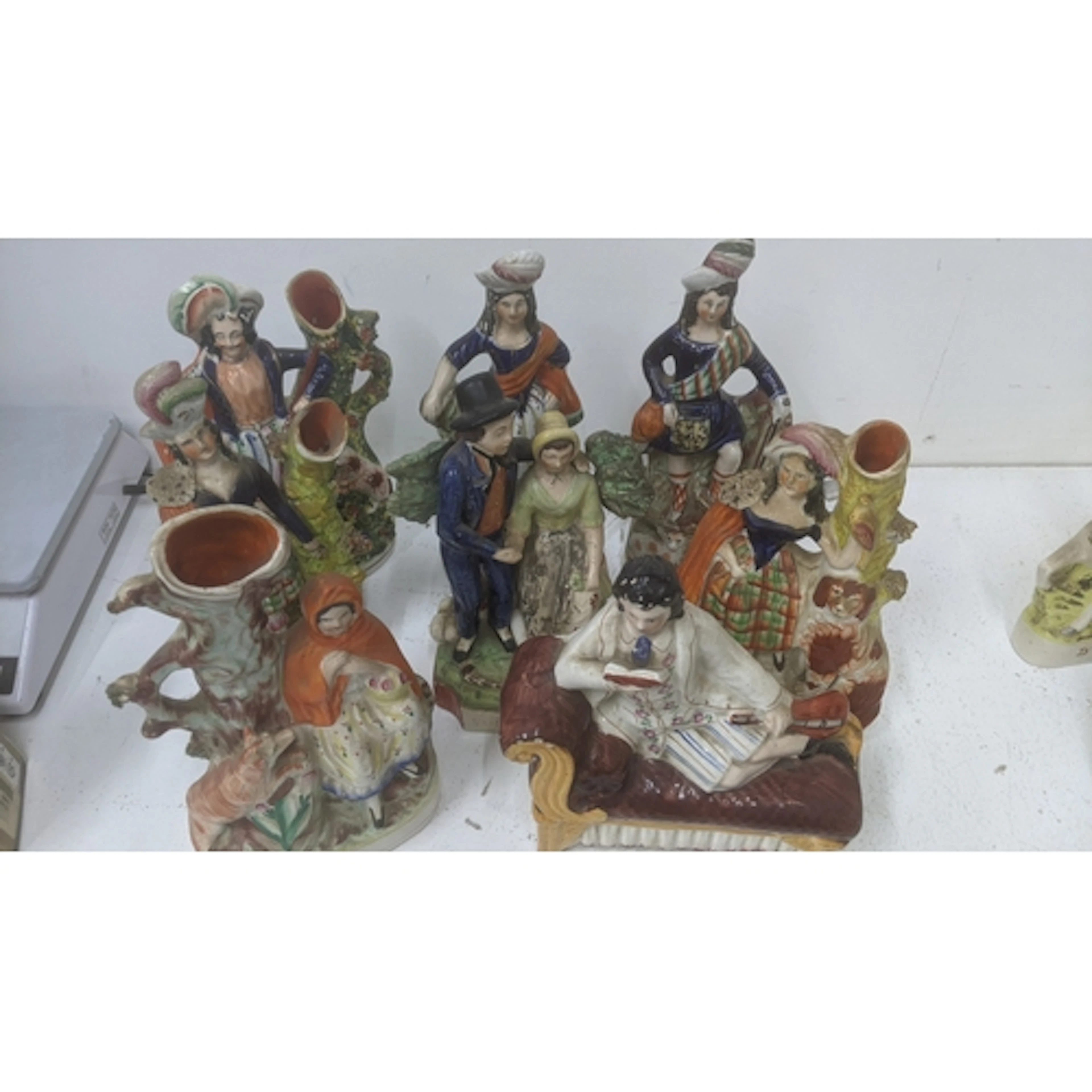 A group of19th century Staffordshire figures to include one ...