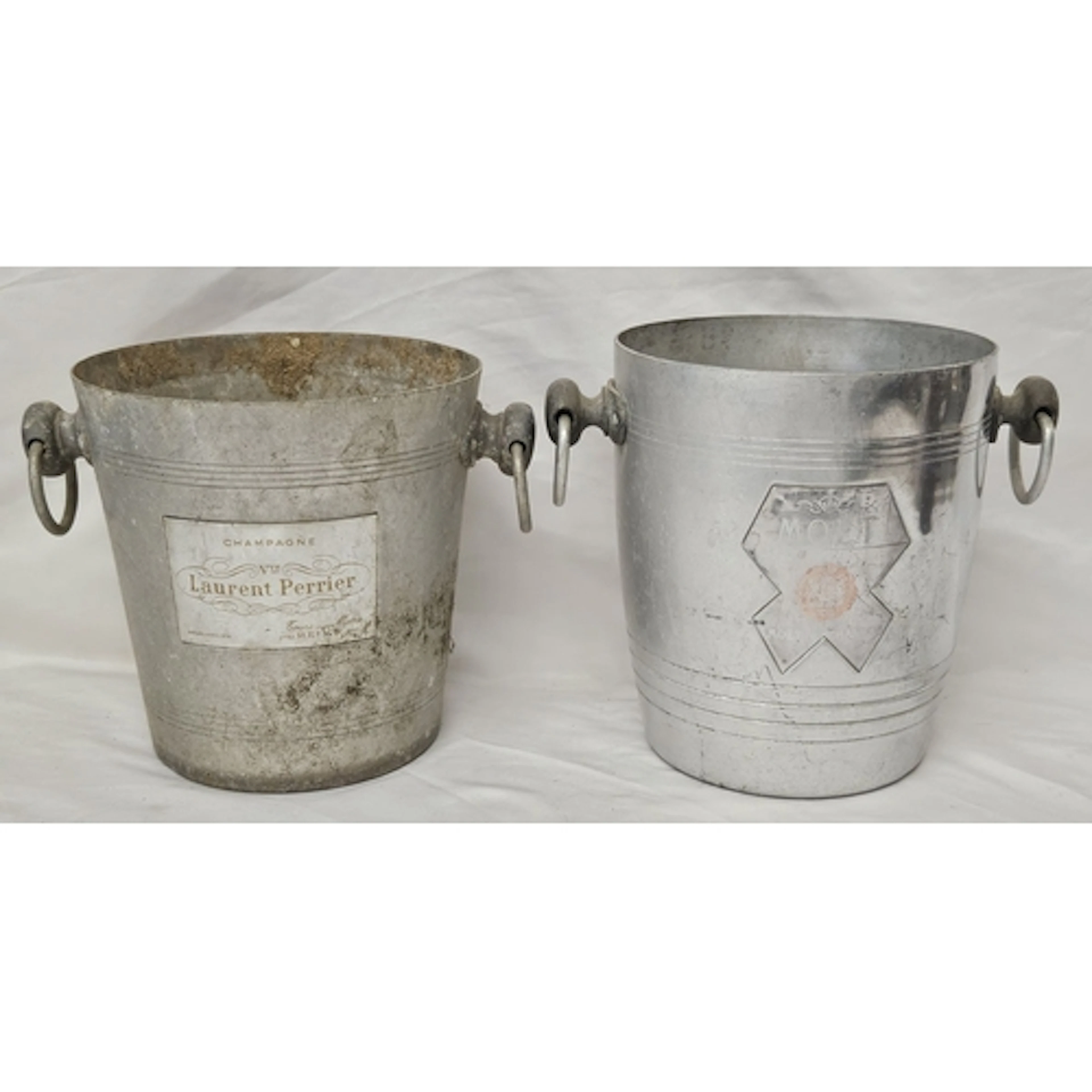 2 Vintage Champagne Ice Buckets, Laurent Perrier & Moet & Ch...