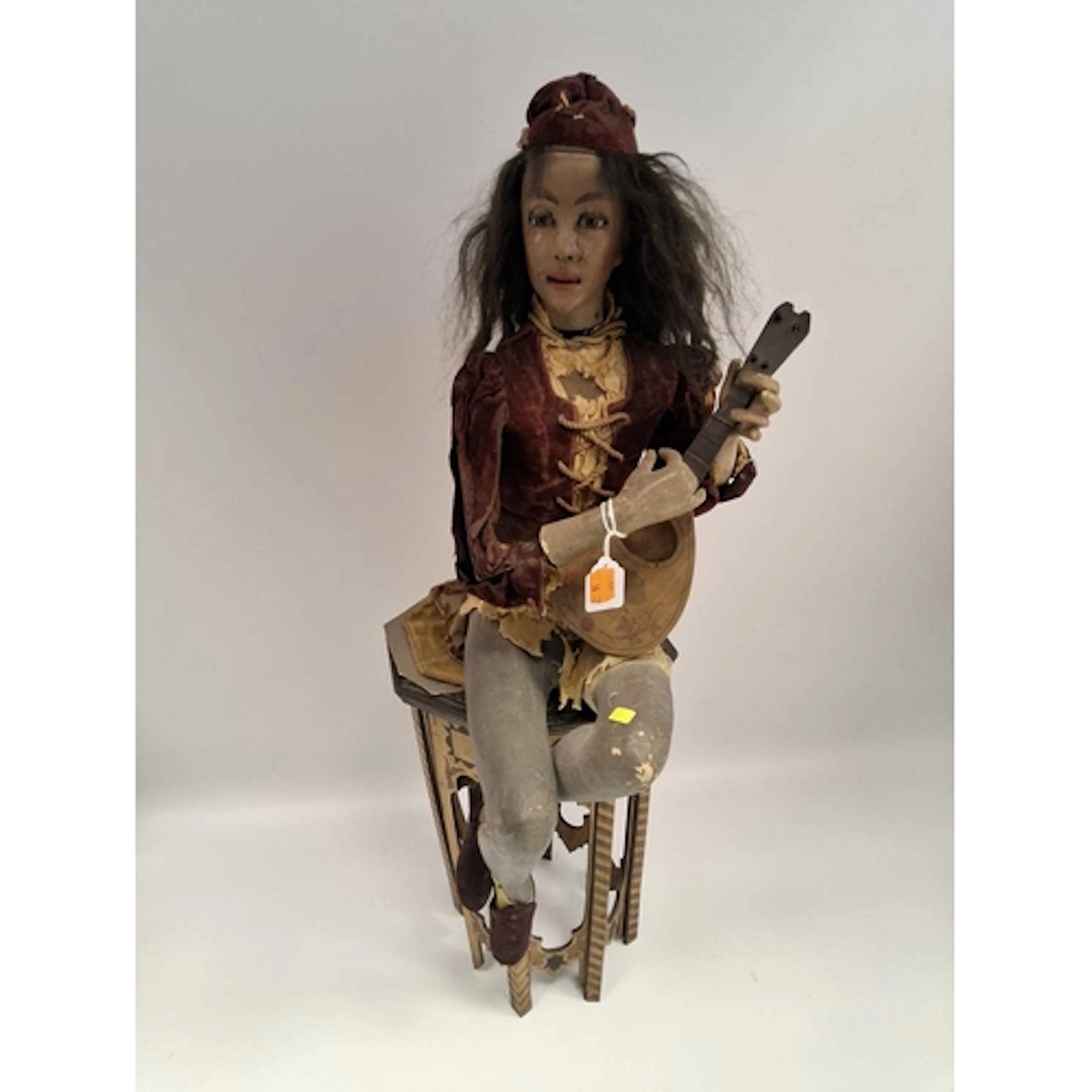 FRENCH MUSIC AUTOMATON 'THE MANDOLIN PLAYER' BY GUSTAVE VICH...