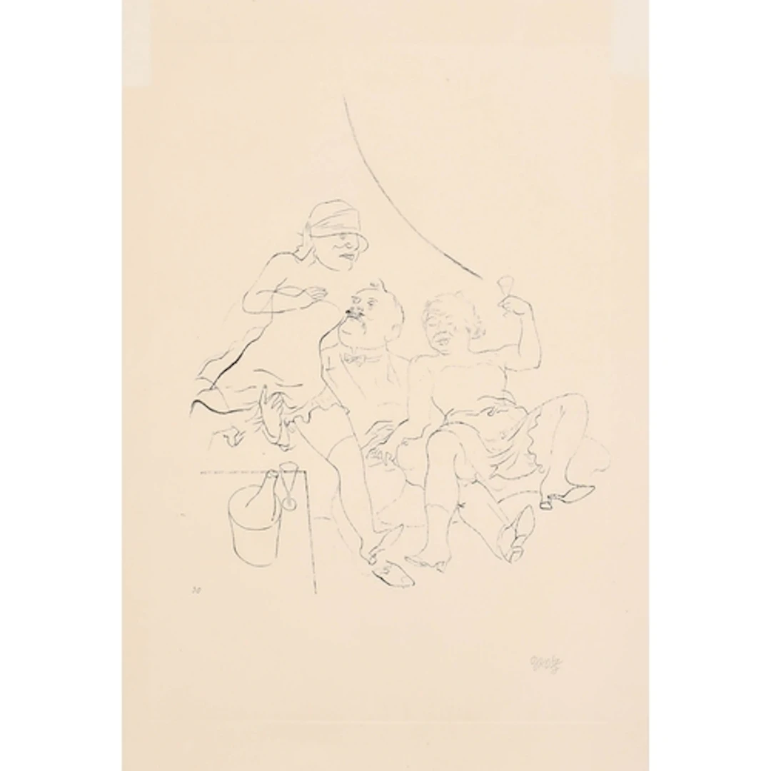 George Grosz (1893-1959) German. Ménage à Trois, Etching, Si...