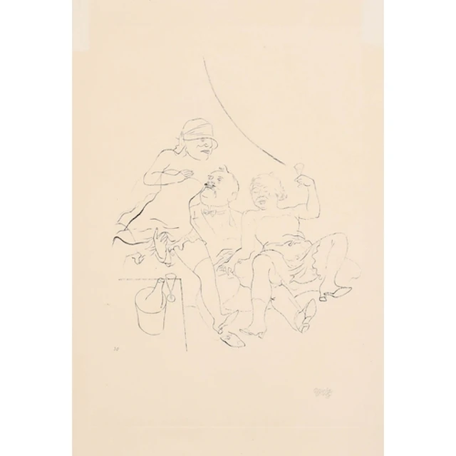 George Grosz (1893-1959) German. Ménage à Trois, Etching, Si...