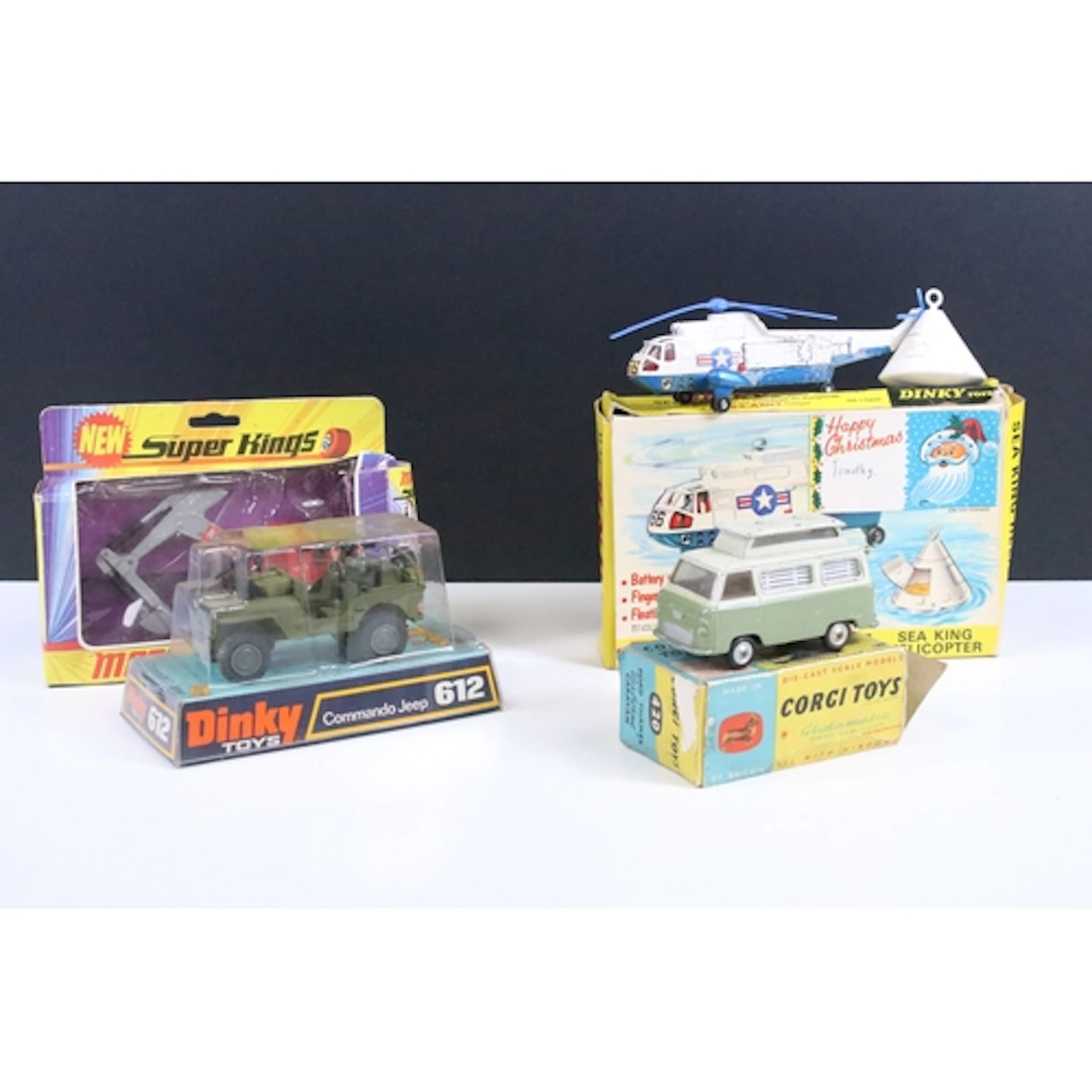 Four boxed diecast models to include Dinky 612 Commando Jeep...