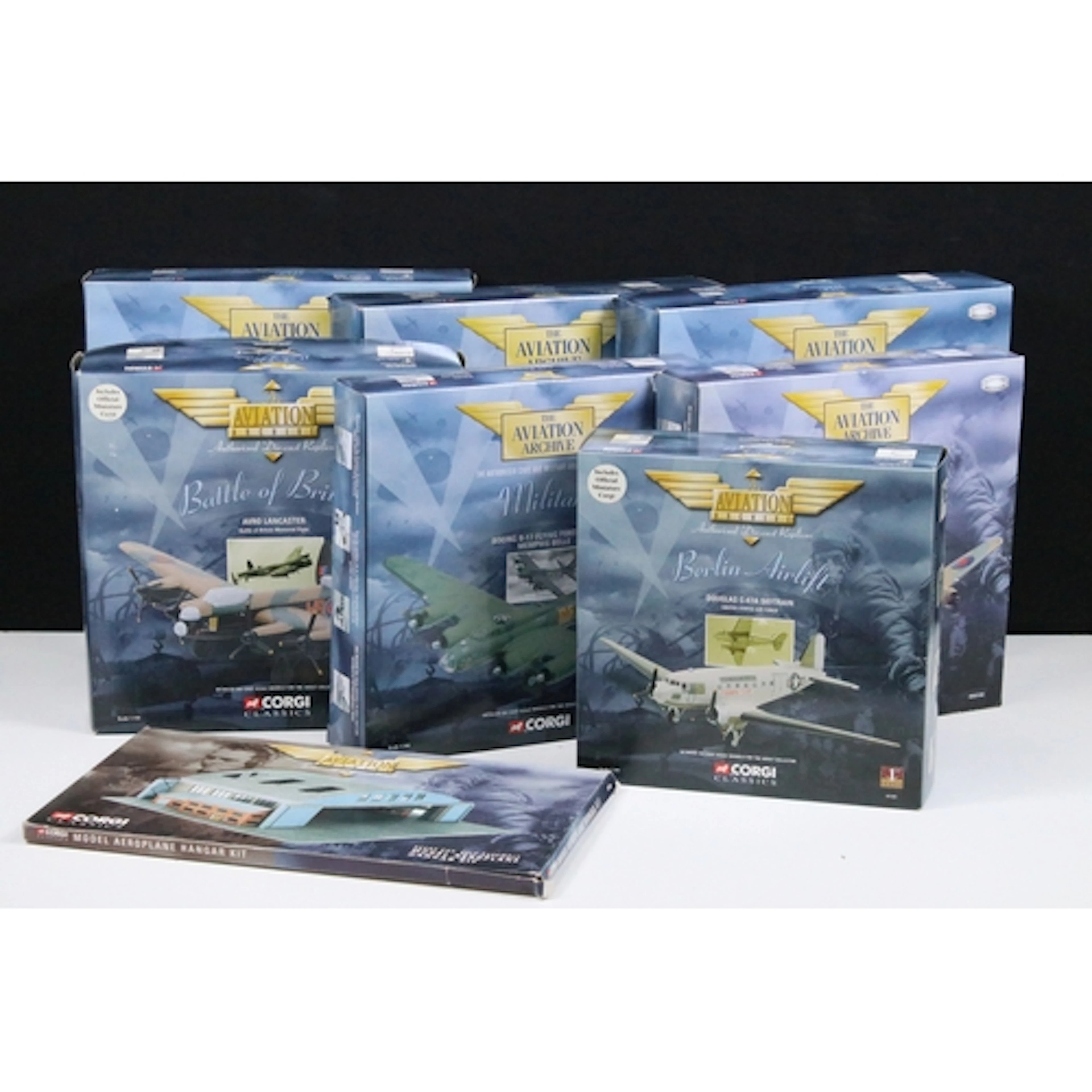 Eight boxed Corgi Aviation Archive Military diecast models t...