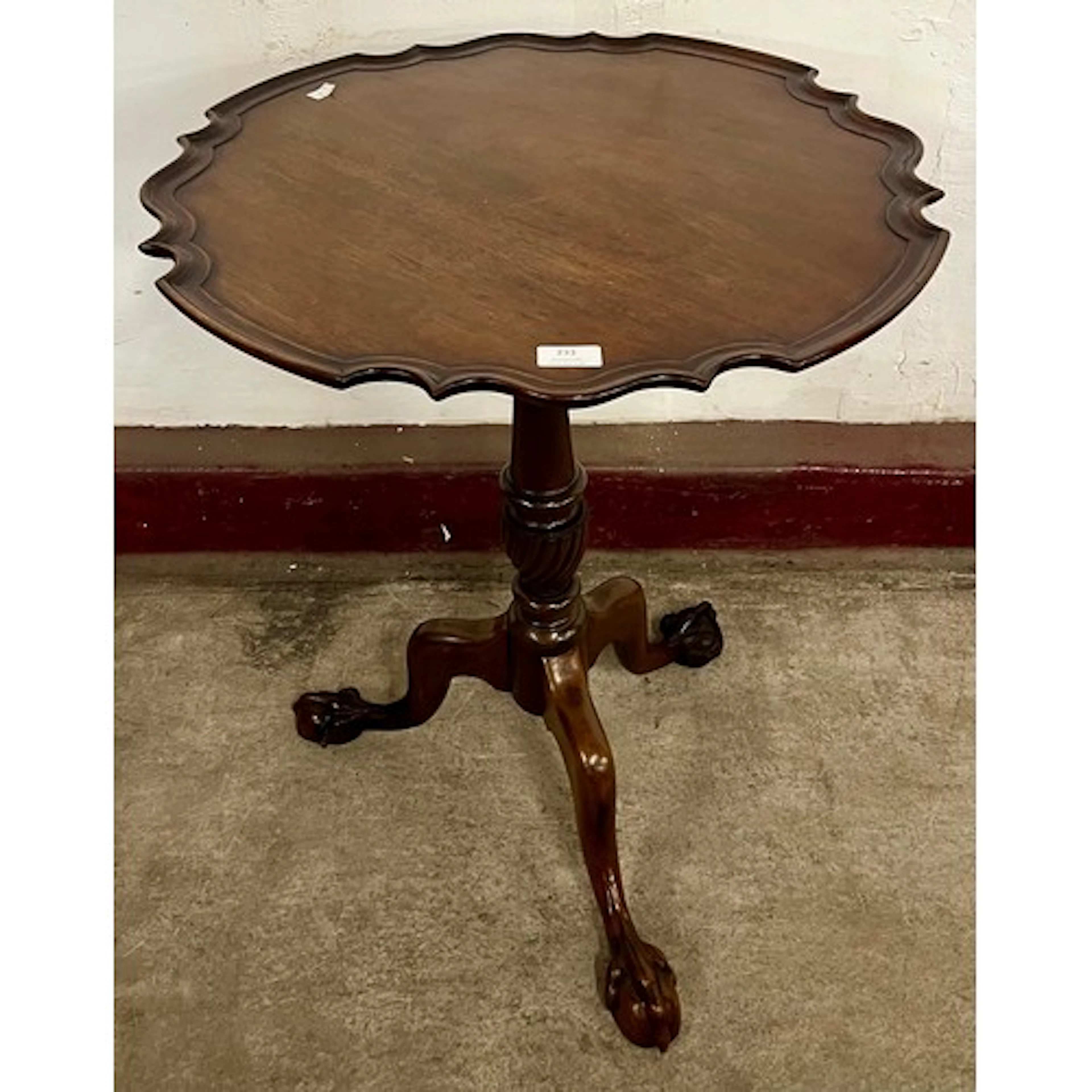 A Chippendale style mahogany tripod tilt top tea table