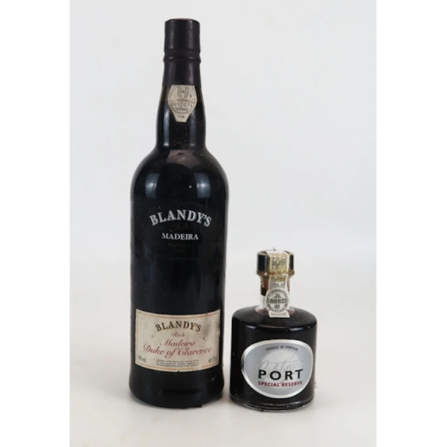 Blandy's Madeira, Duke of Clarence 75cl and a bottle of port...