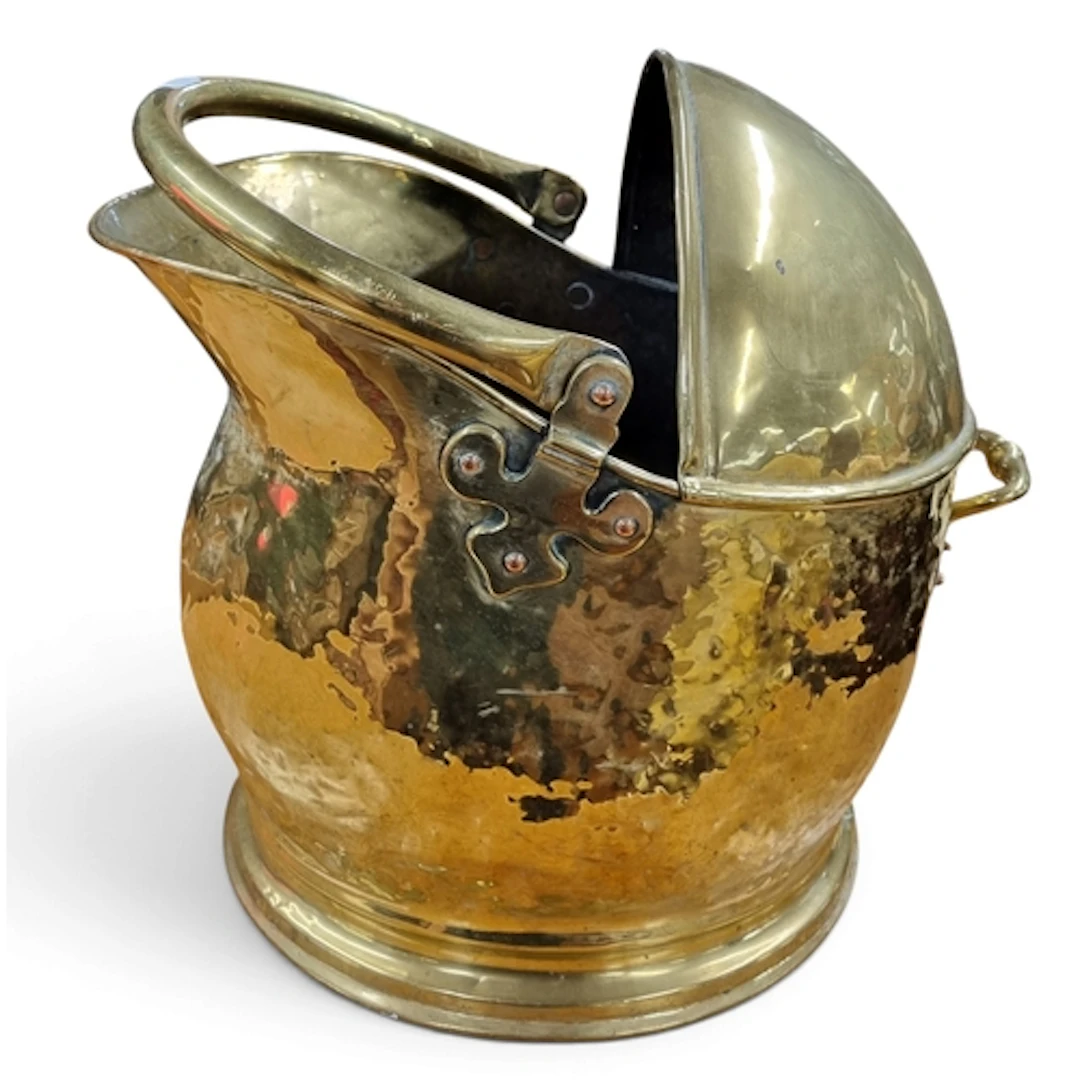 A good 19th Century hammered Brass Coal Helmet.