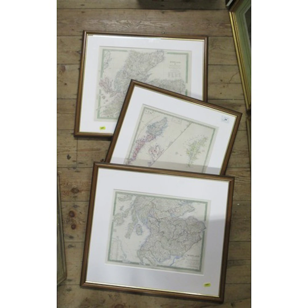 A collection of three antique Maps of Scotland , 15.5ins x 1...