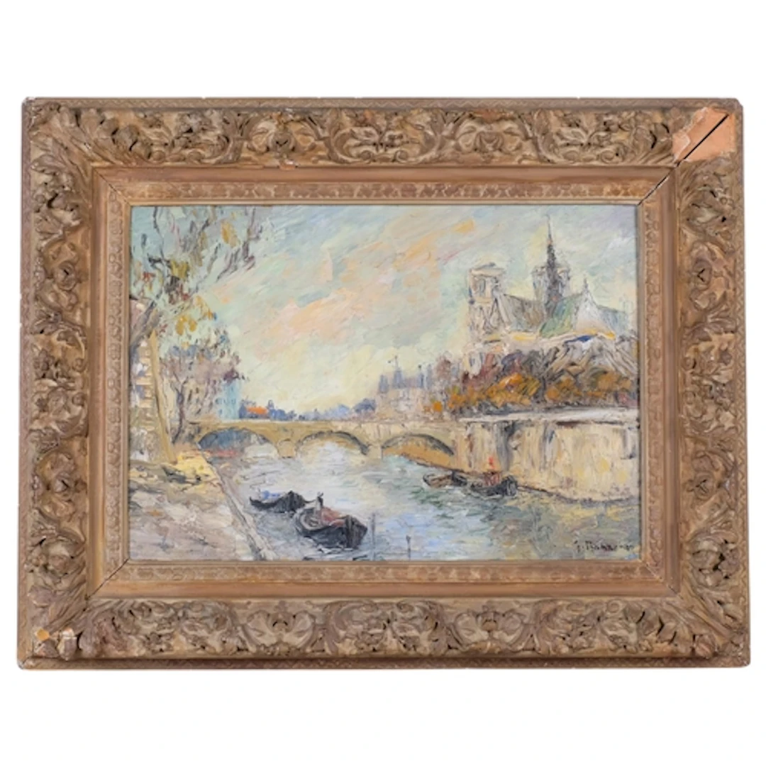 George Hann (1900 - 1979), Notre-Dame from the Seine, oil on...