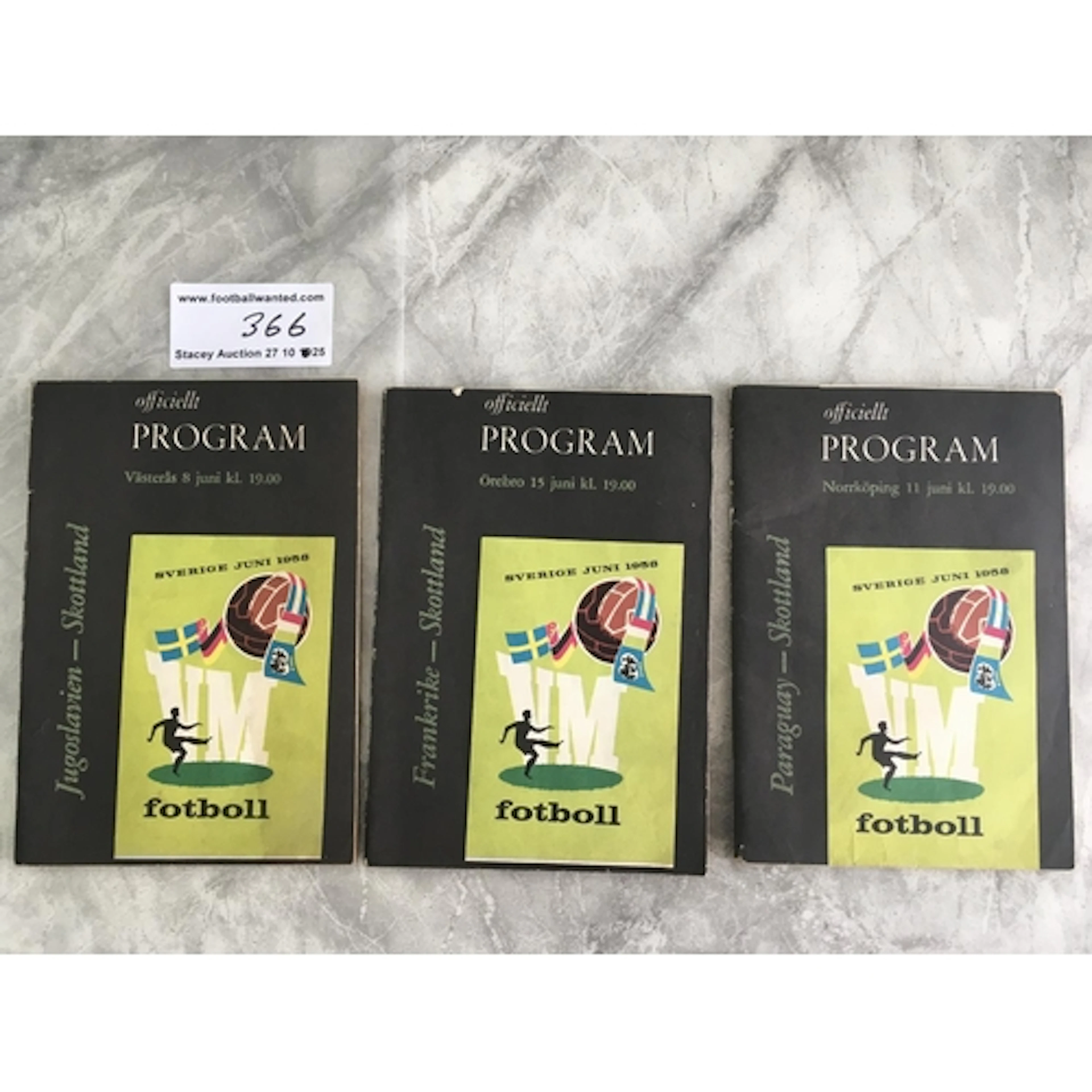 1958 Scotland World Cup Football Programmes: All 3 programme...