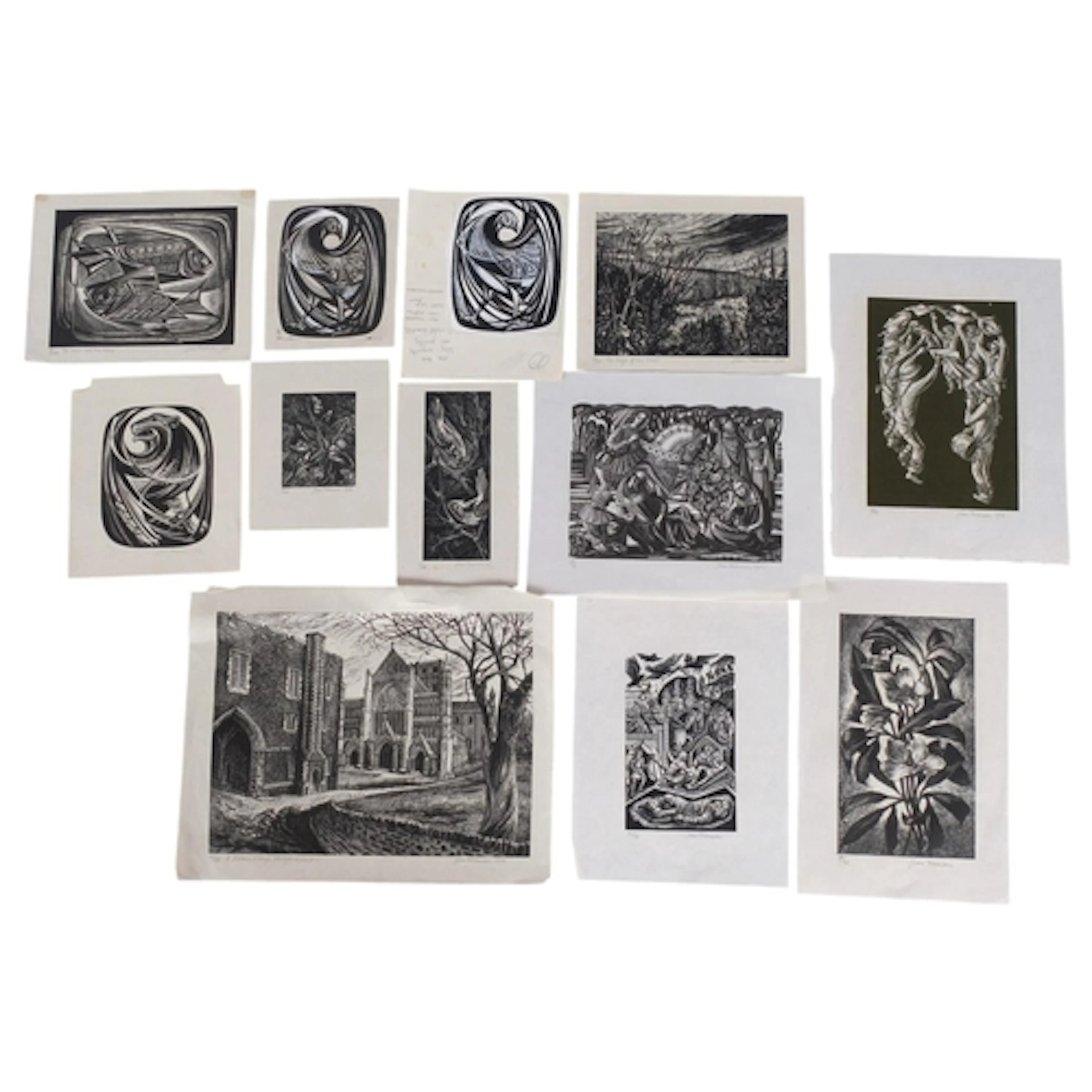 Joan Freeman, 12 various woodcut prints