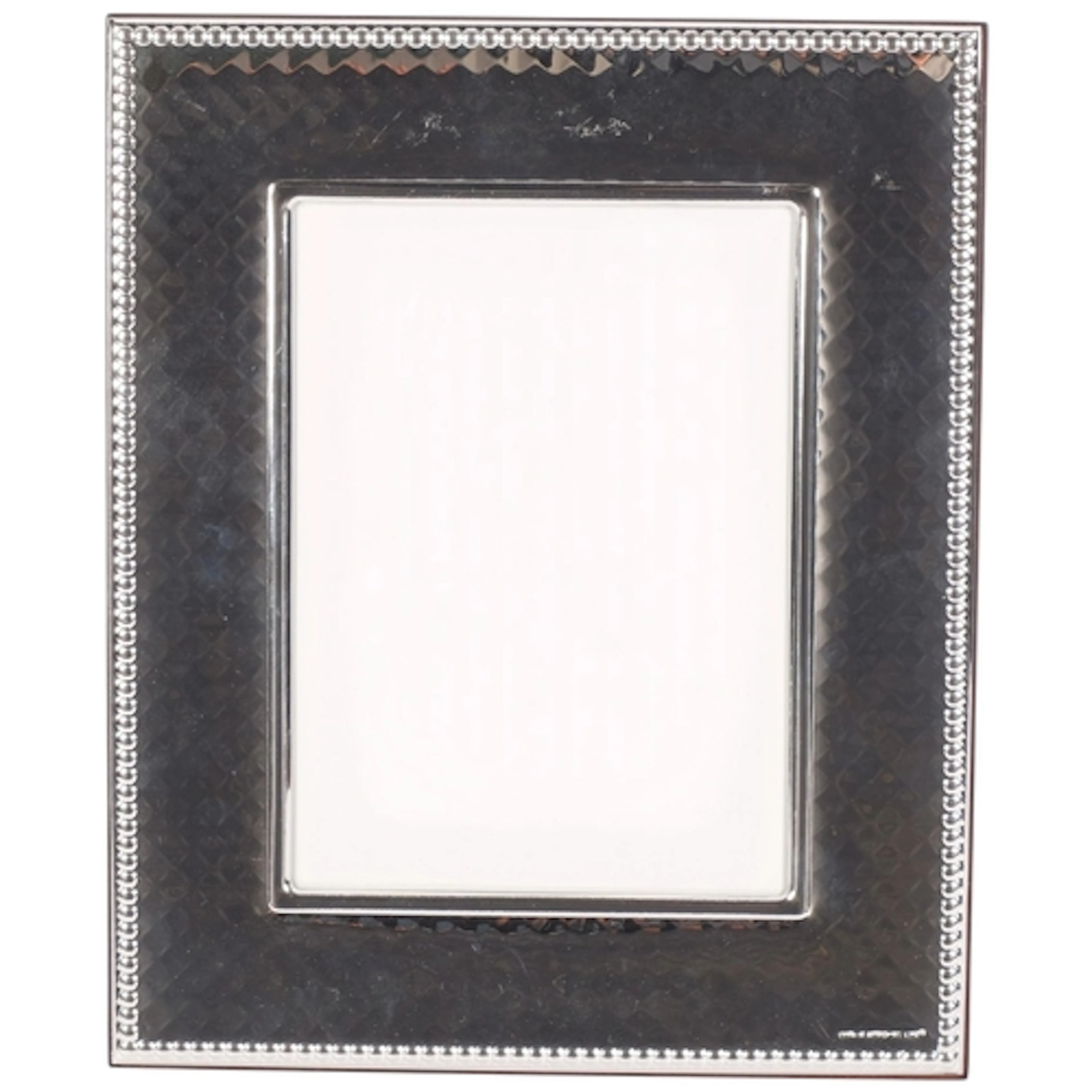 A modern diamond decorated silver-fronted photo frame, with ...