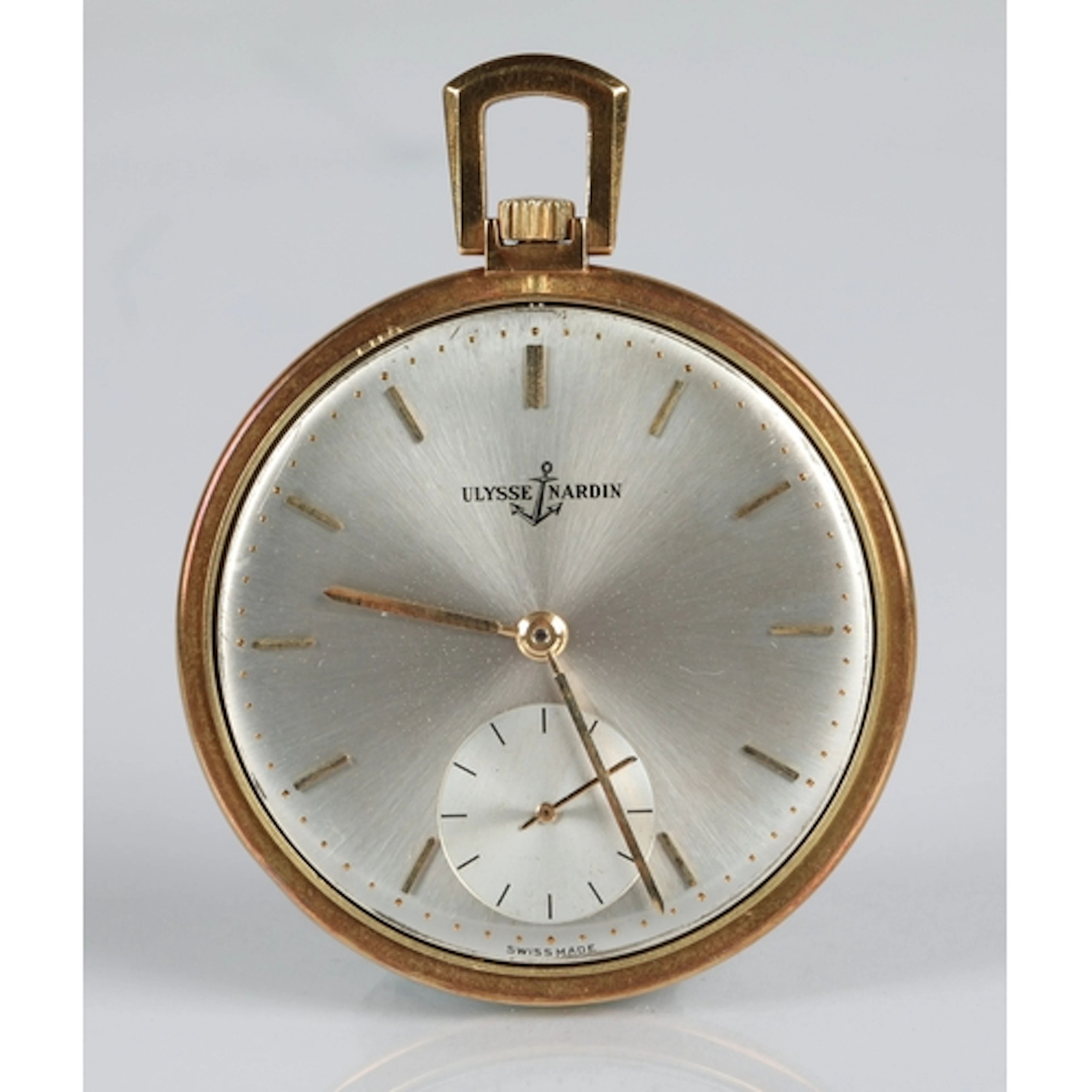 Ulysse Nardin 18ct gold open face pocket watch with subsidia...