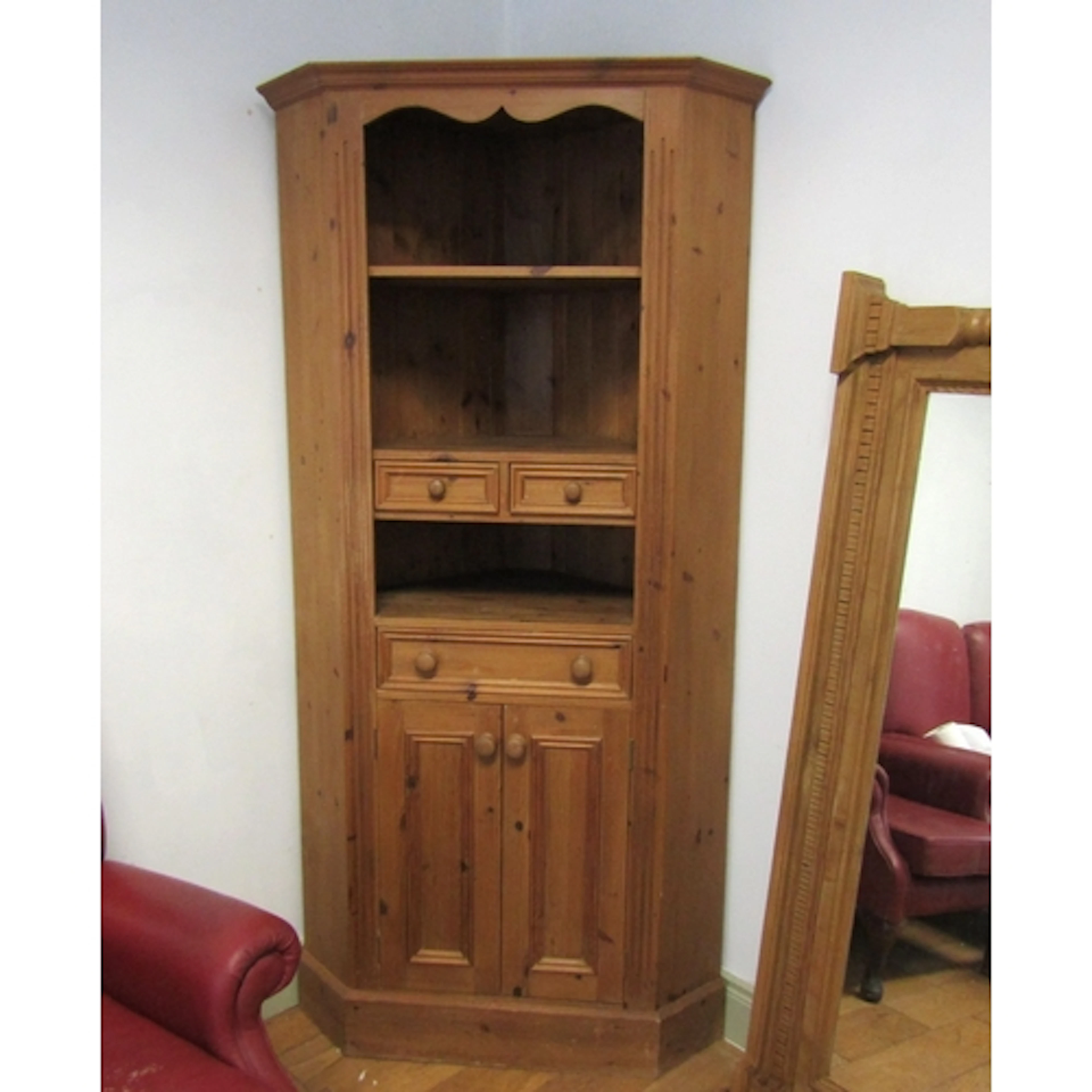 Pine Corner Unit with Cupboard Base Approximately 2ft 10 Inc...