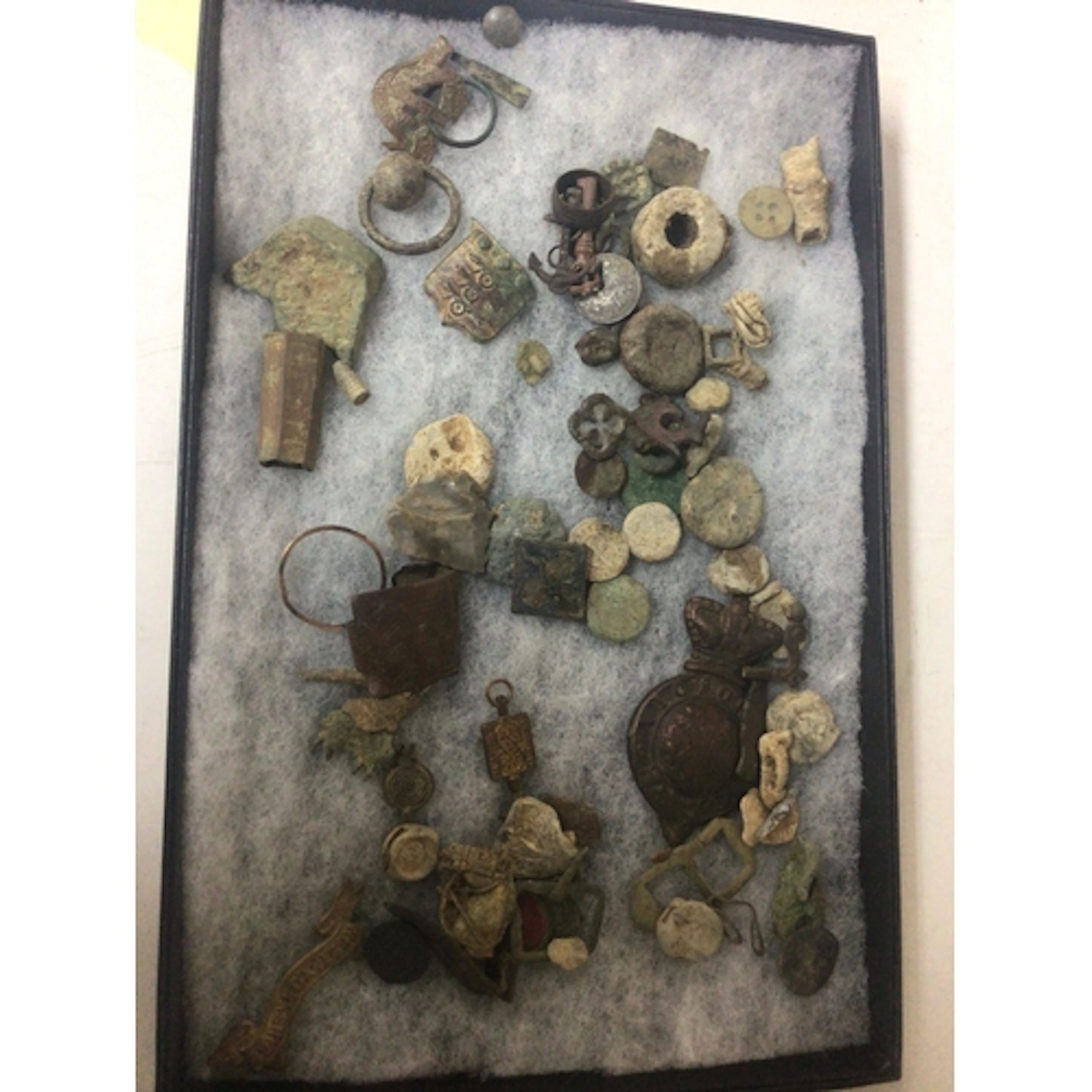 Two cases containing metal detectors finds including ancient...