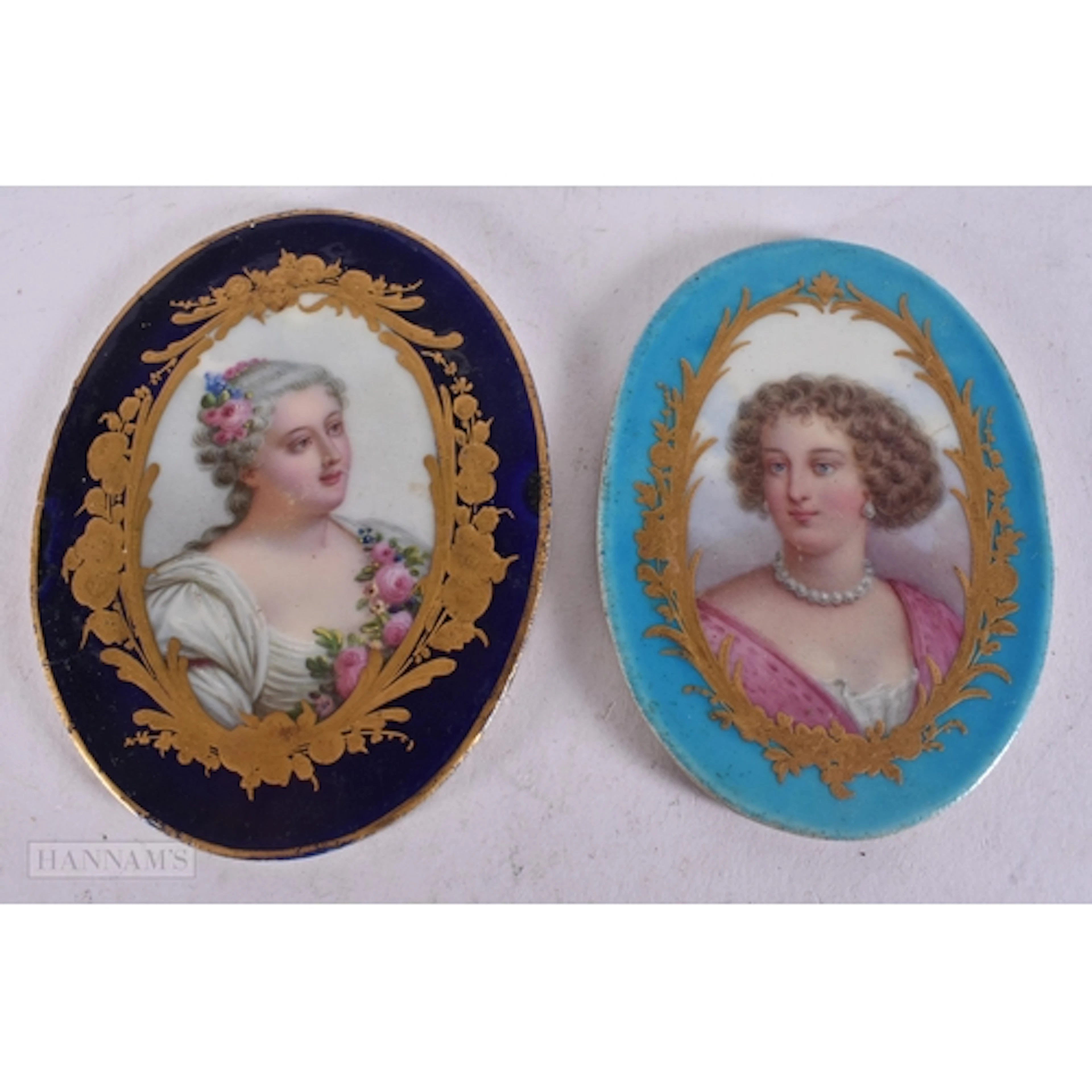 TWO 19TH CENTURY FRENCH SEVRES PORCELAIN PLAQUES. Largest 9....