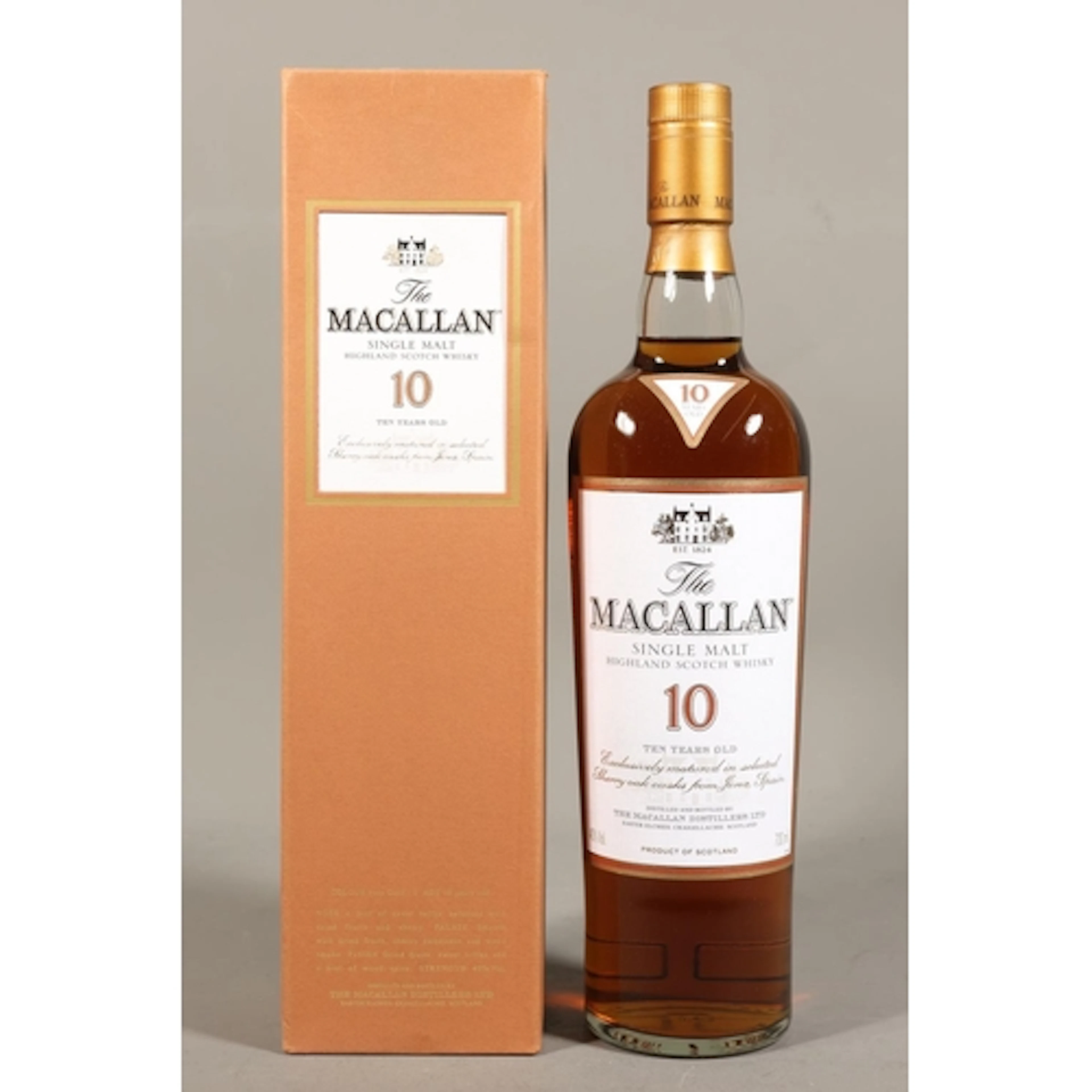 THE MACALLAN 10 ten year old Highland single malt Scotch whi...
