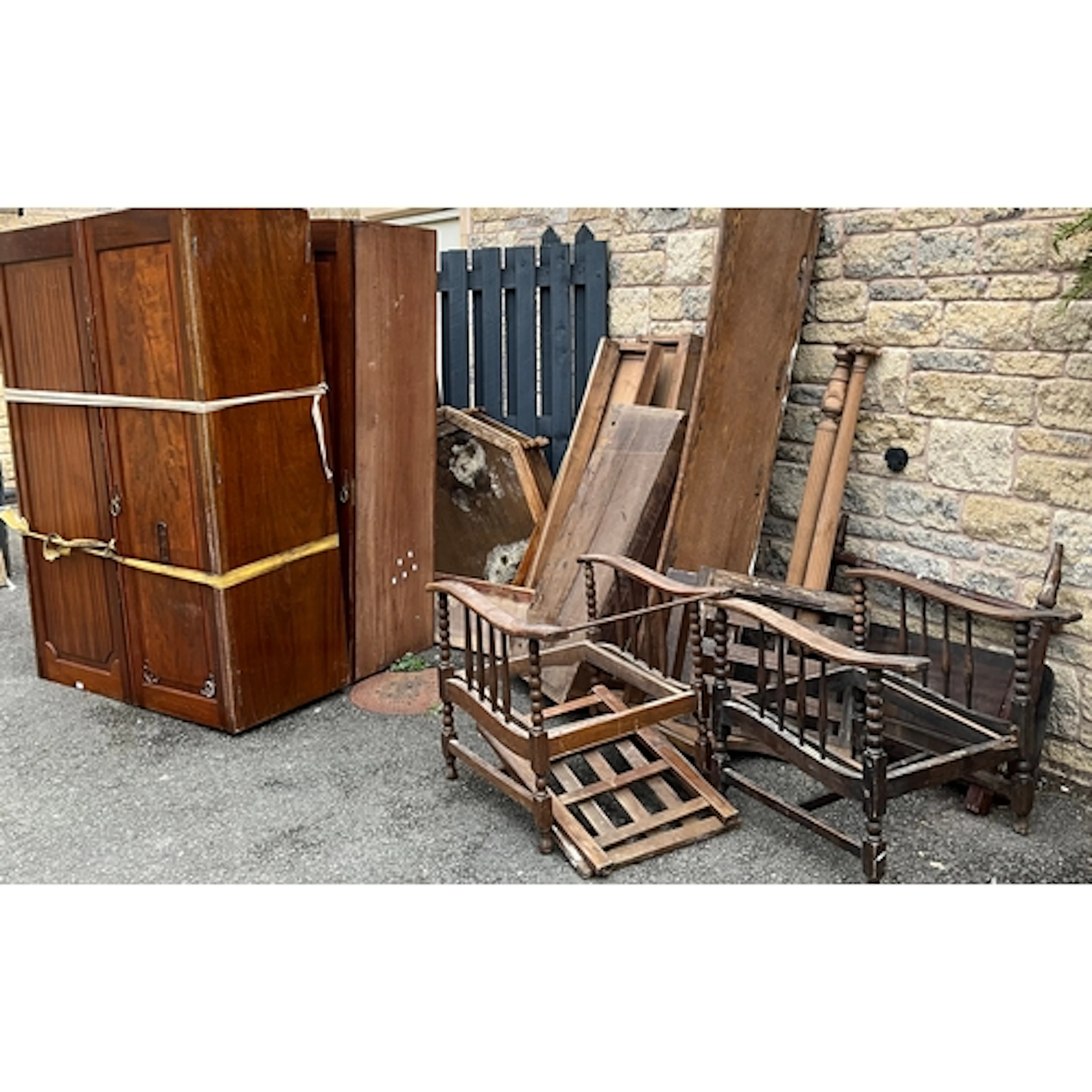 Furniture restoration - a large mahogany three peice wardrob...