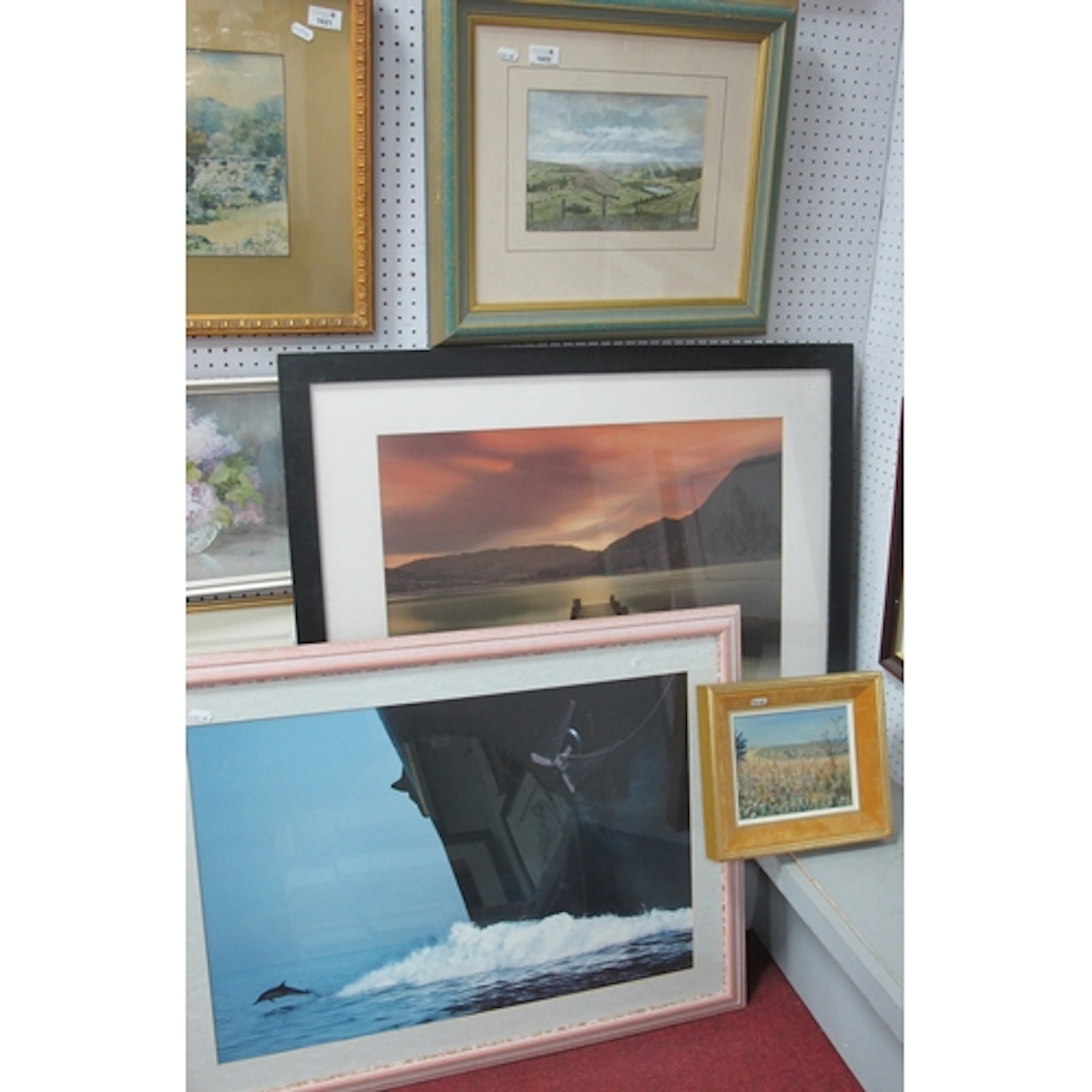 Alan Taylor 1983 watercolour of sunlight shining on open fie...