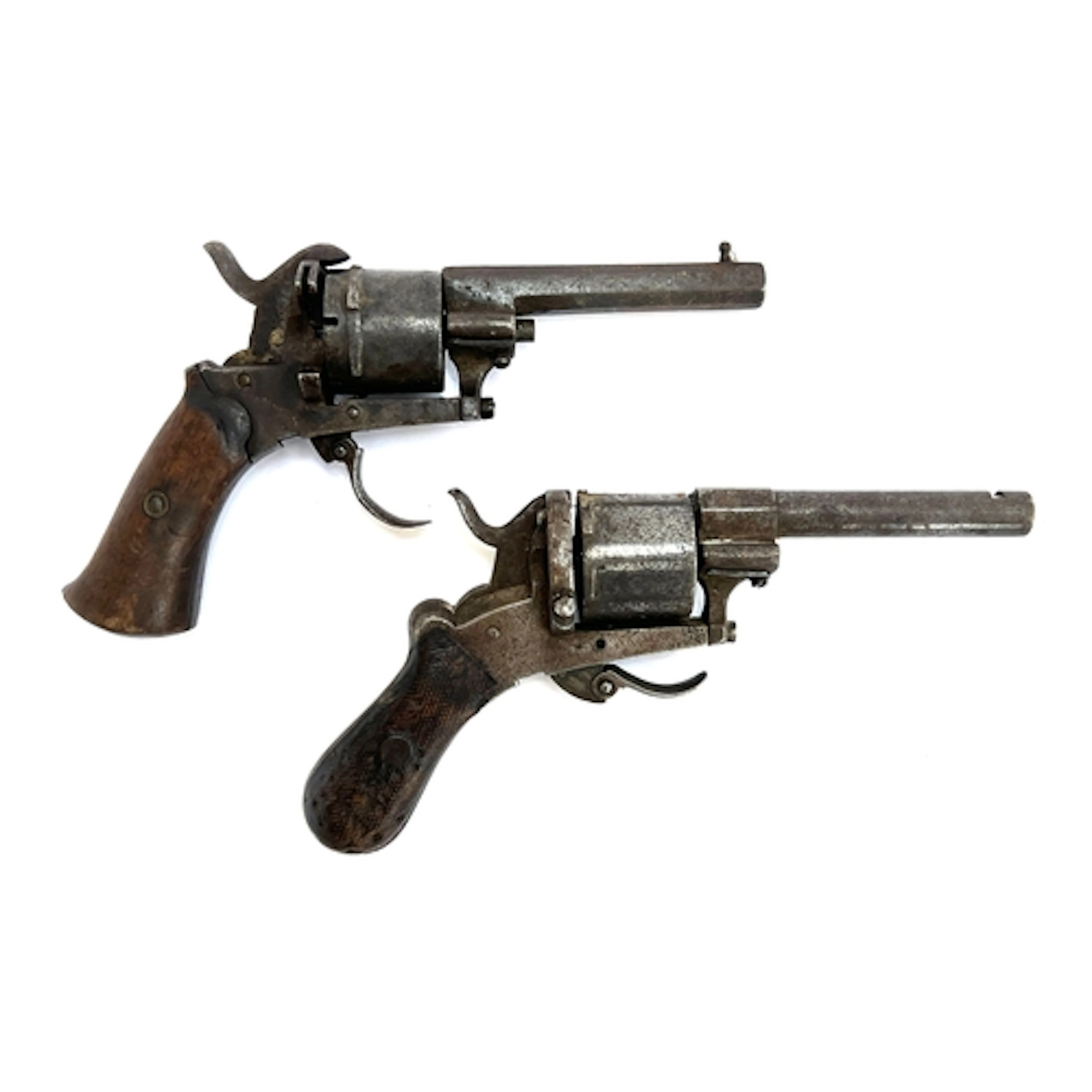 Two further 19th century six-shot pin fire revolvers (2)