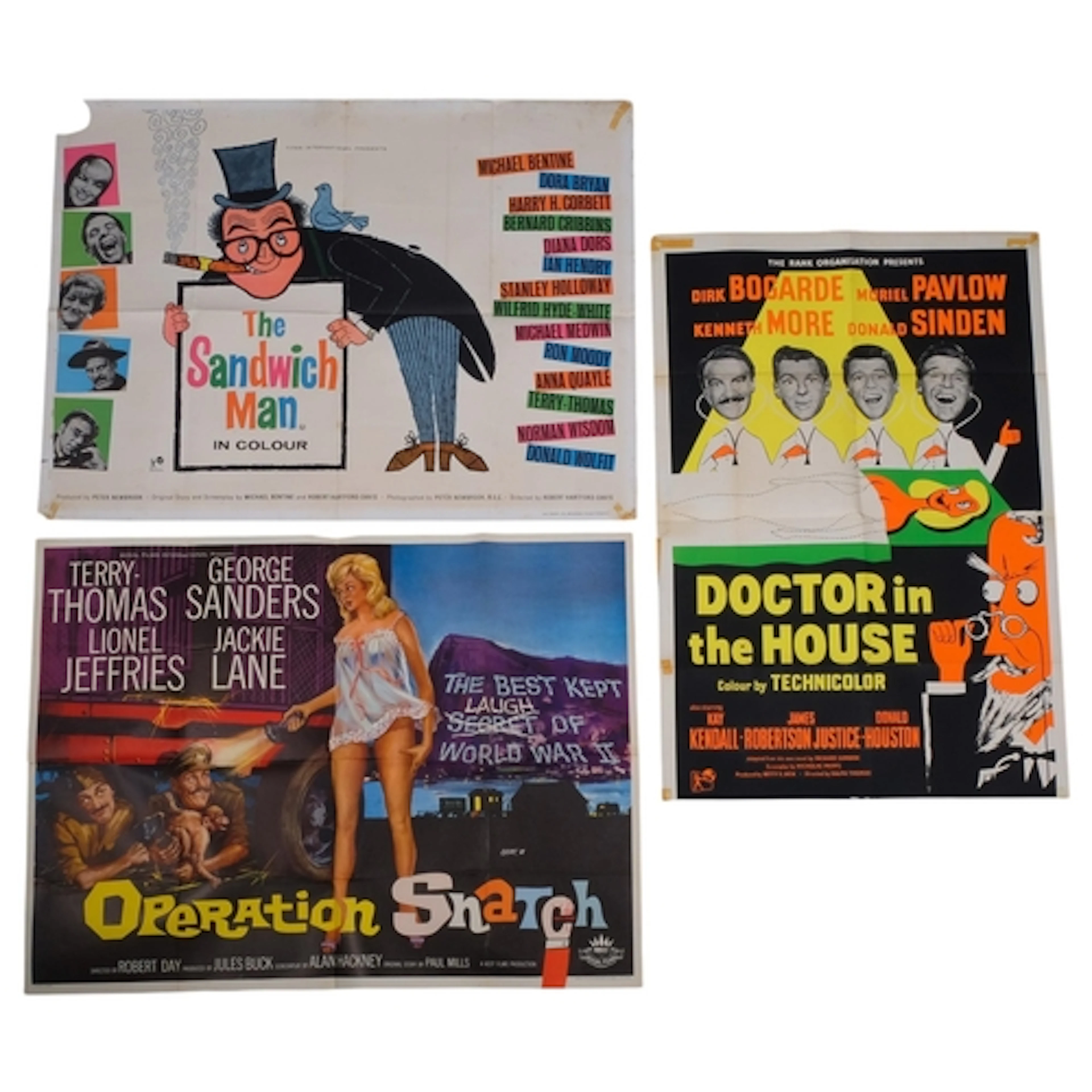 Three original British comedy film posters, including Docto...
