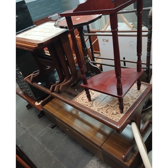 Assorted furniture comprising a G-Plan coffee table, radiogr...