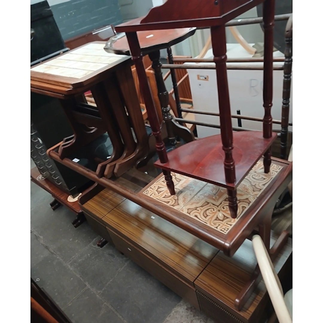 Assorted furniture comprising a G-Plan coffee table, radiogr...