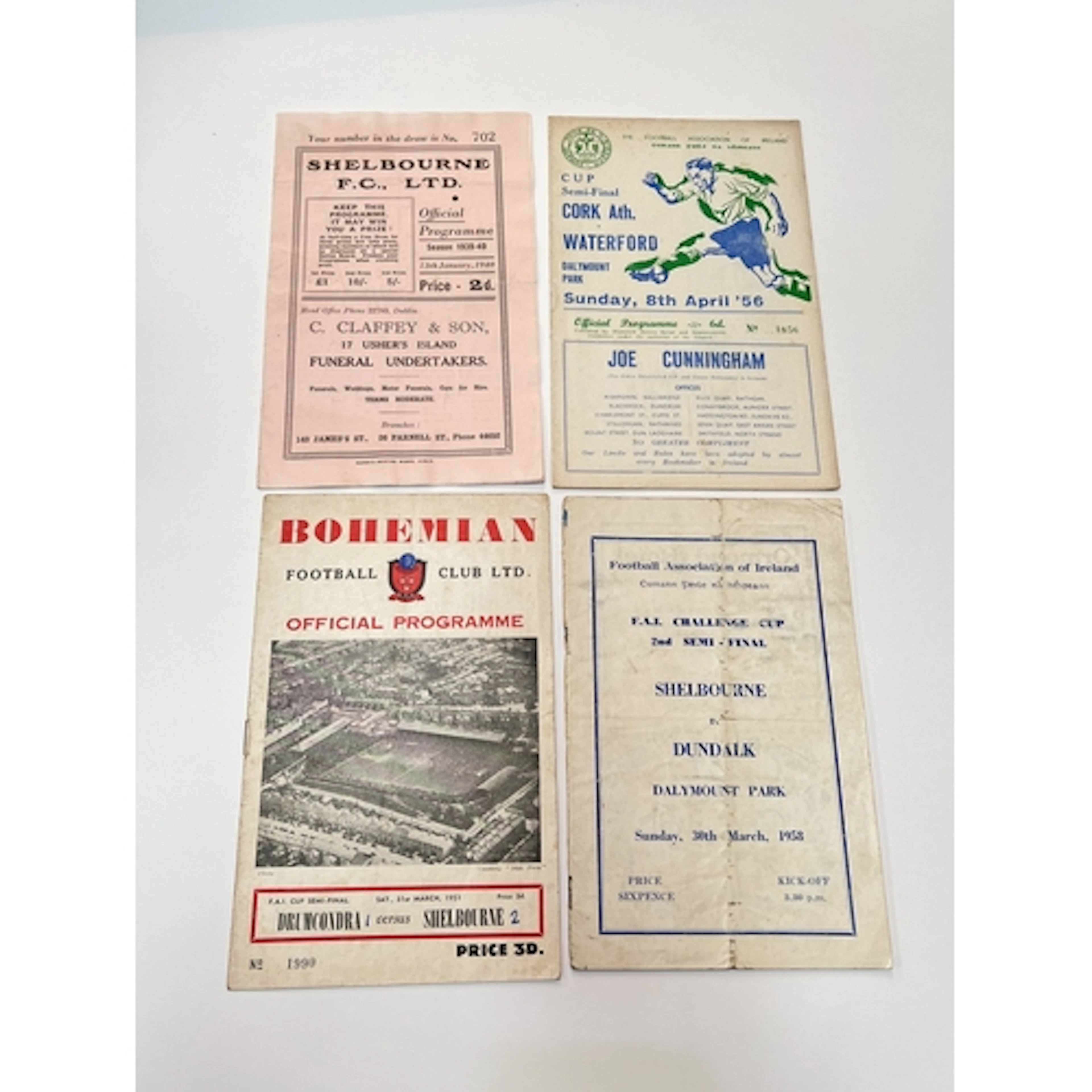 Irish programmes 1939/40 Shelbourne v Shamrock Rovers 13 Jan...