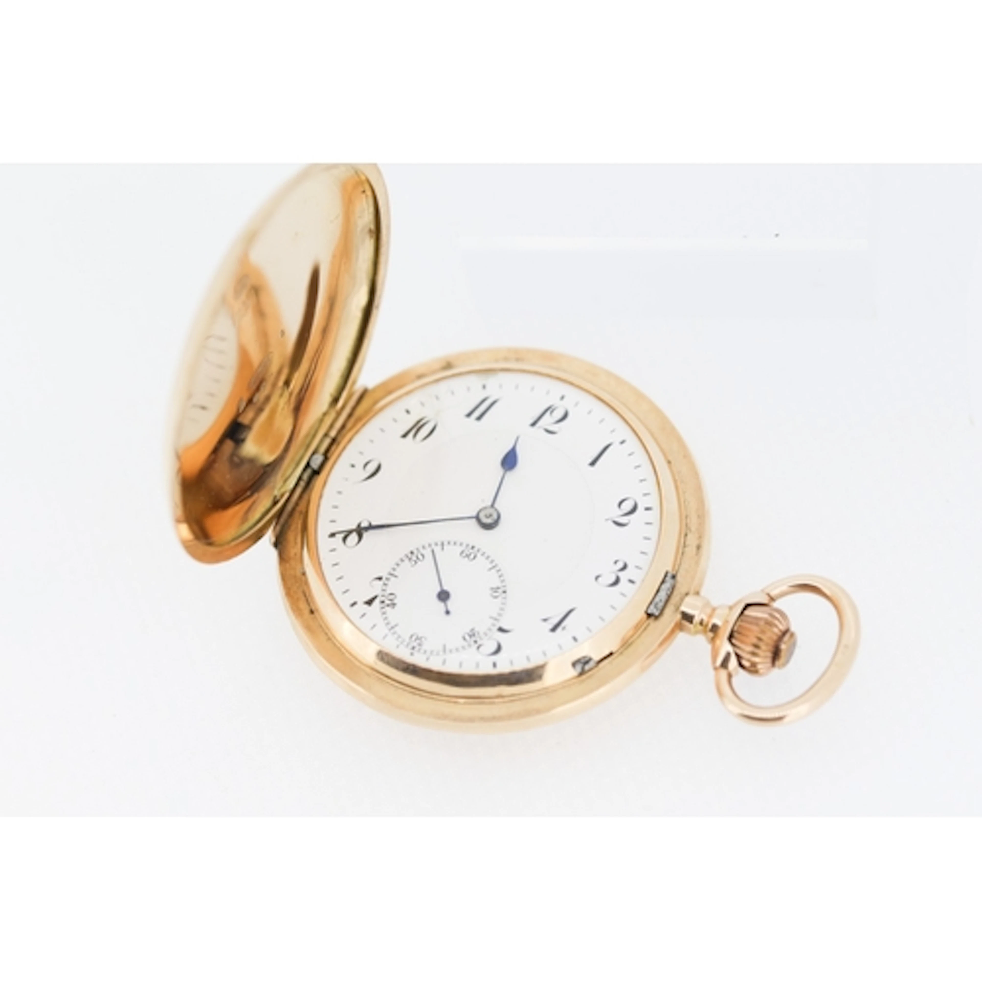 14 Carat Rose Gold Cased, Full Hunter Pocket Watch, White En...