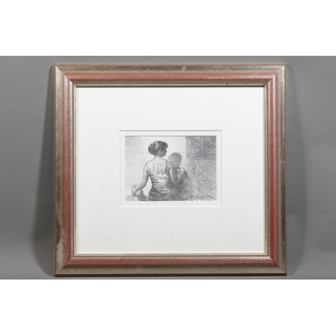 HELEN B RUNCIMAN (Scottish), Expectation Study, pencil drawi...