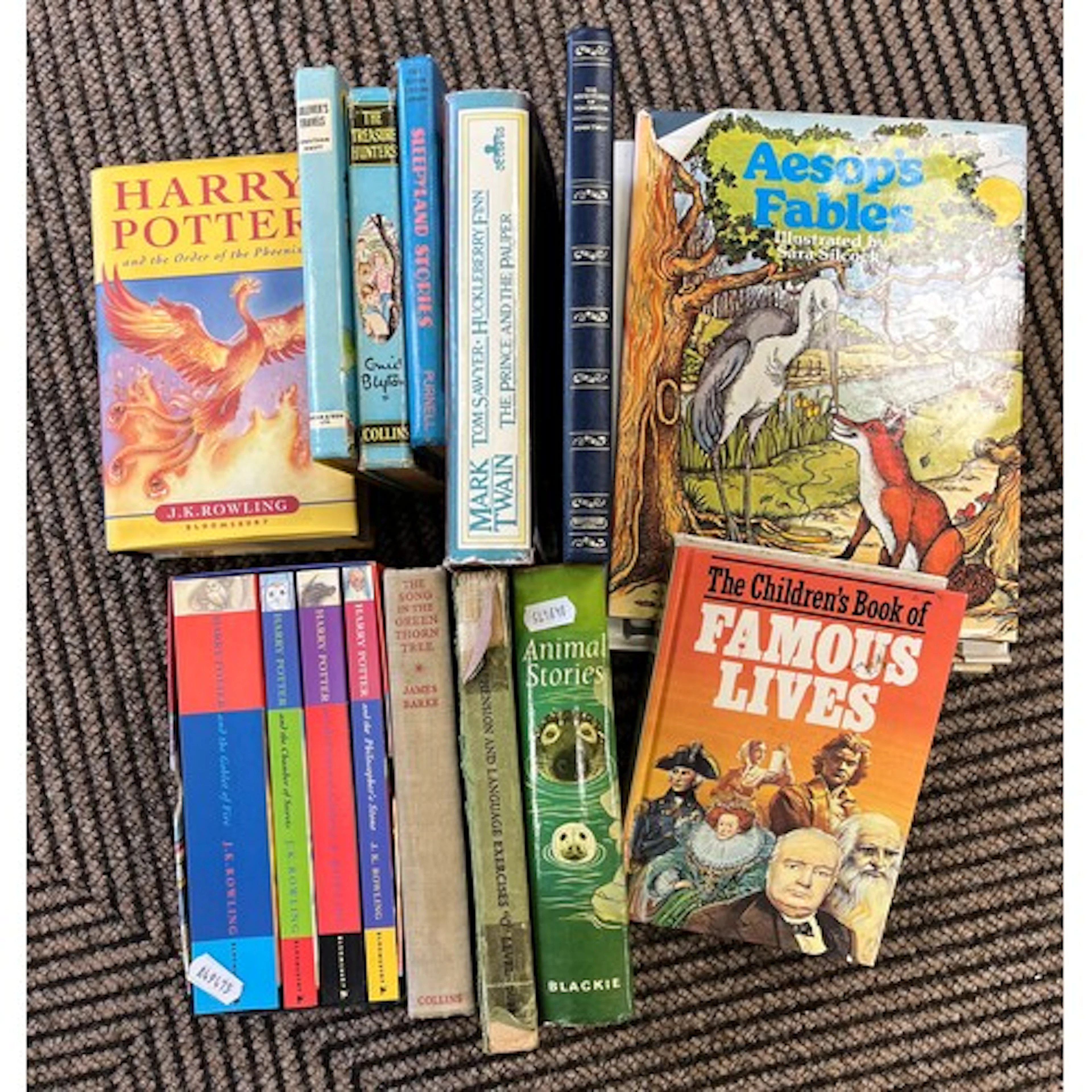 Collection of books to include Harry Potter, dinosaurs etc.