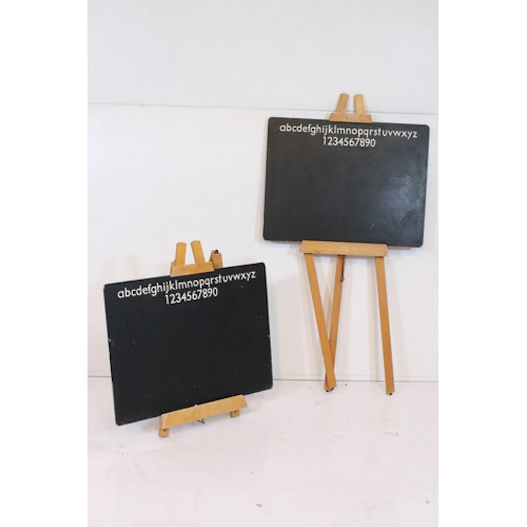 Pair of late 20th century school blackboards inscribed with ...