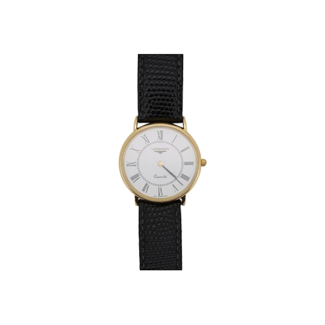 A gentleman's recent 18k Longines quartz wrist watch, with R...