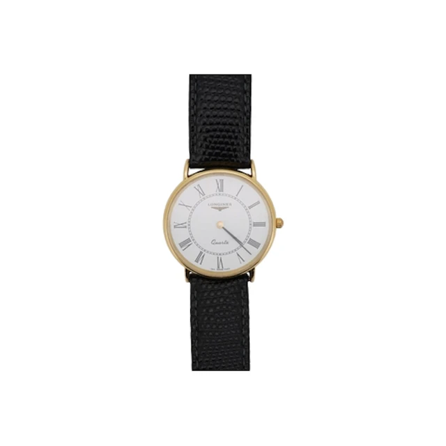 A gentleman's recent 18k Longines quartz wrist watch, with R...