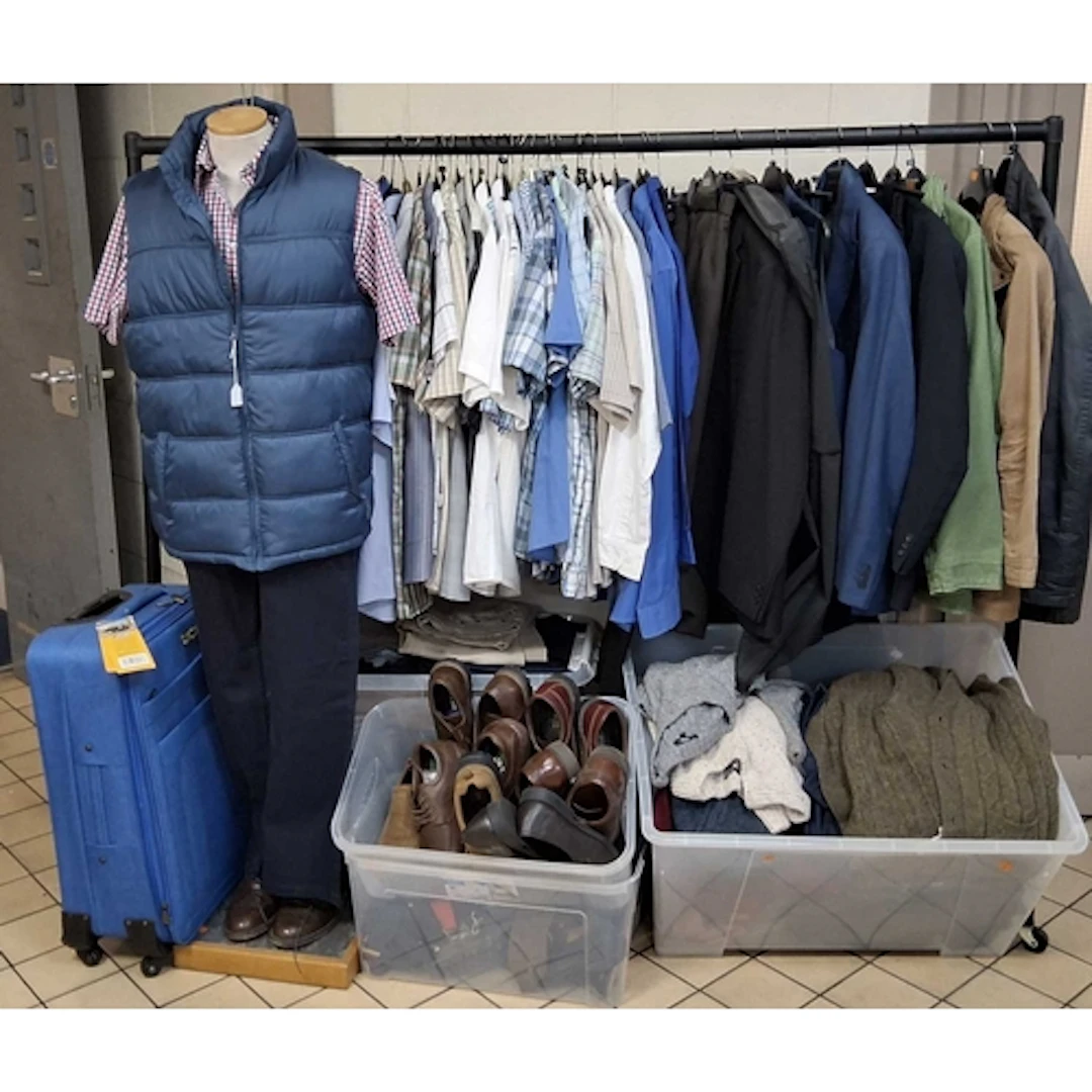 FOUR BOXES AND LOOSE MEN'S CLOTHING AND ACCESSORIES, approxi...