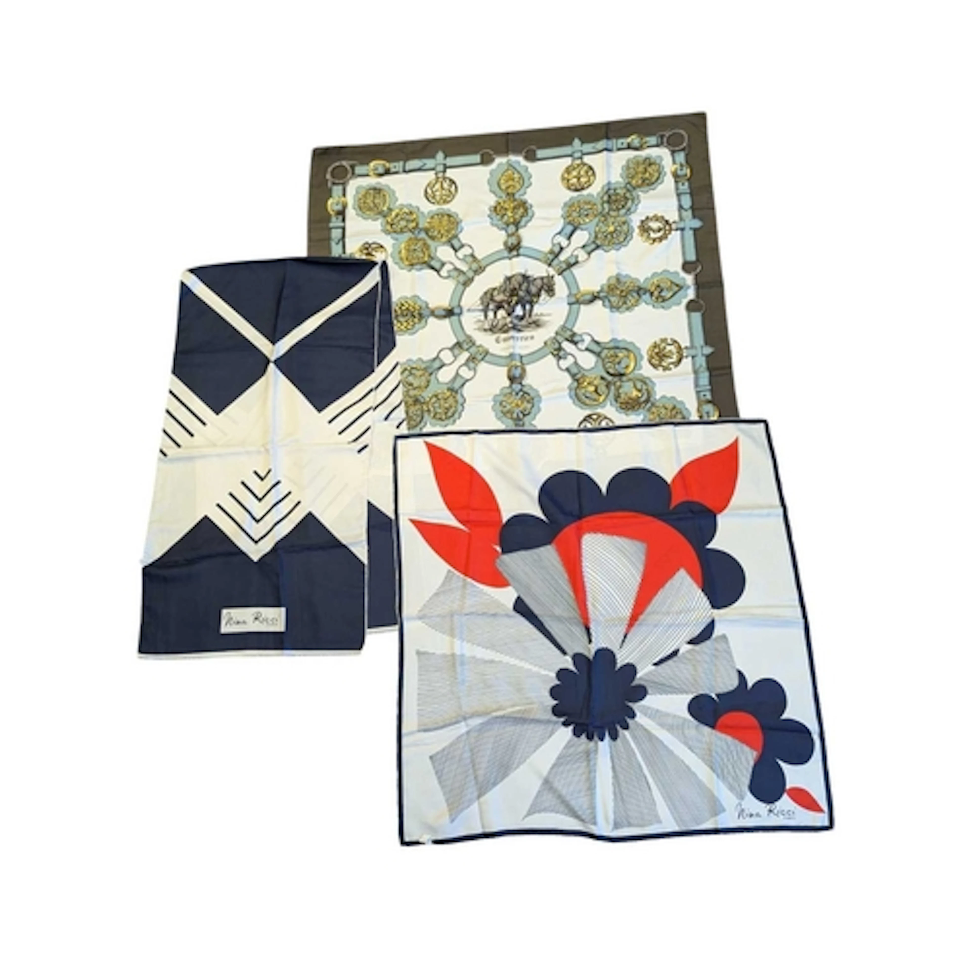 Hermès and Nina Ricci - Three late 20th century vintage Pari...