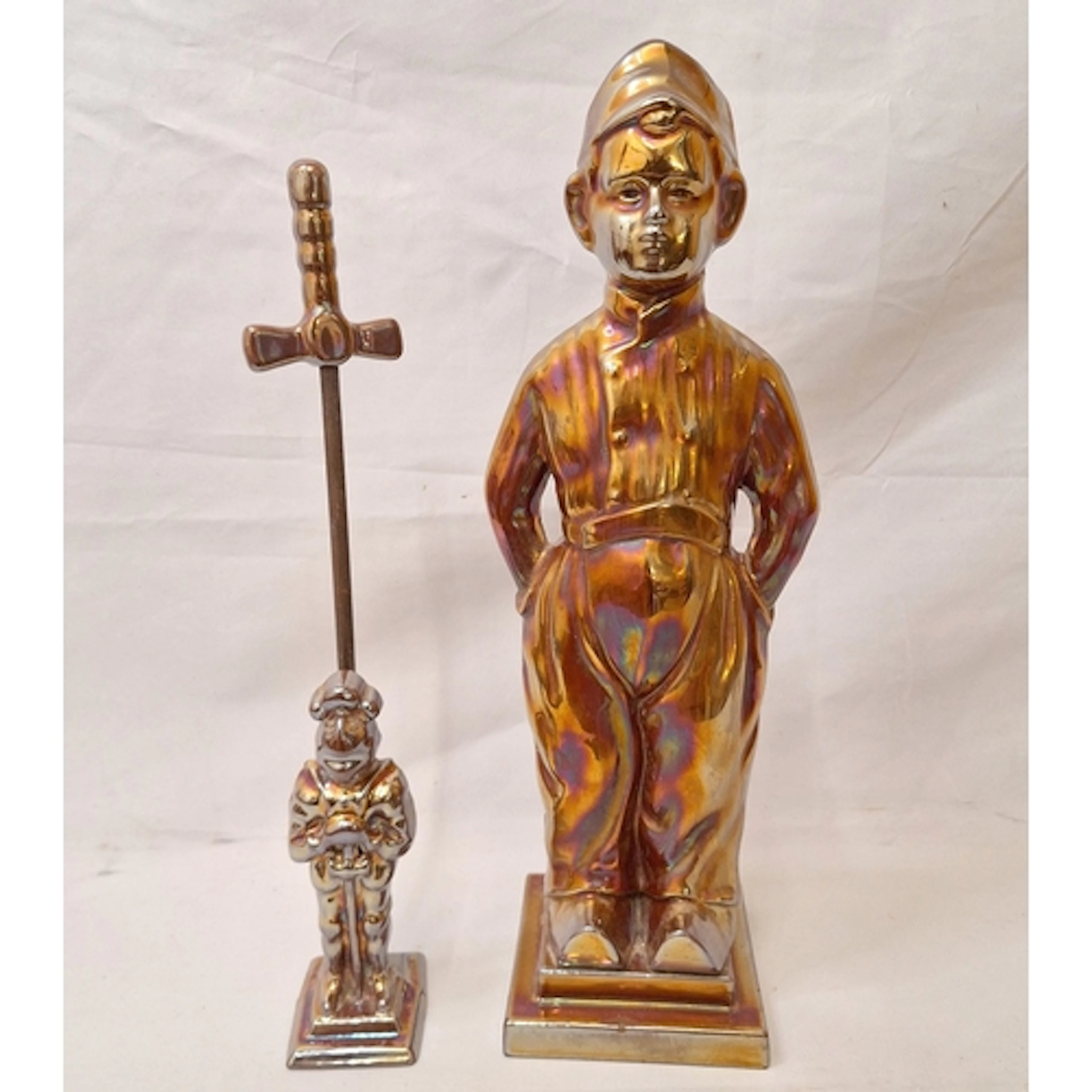 Vintage Cast Metal Art Deco Style Fire Place Tool Stand in t...