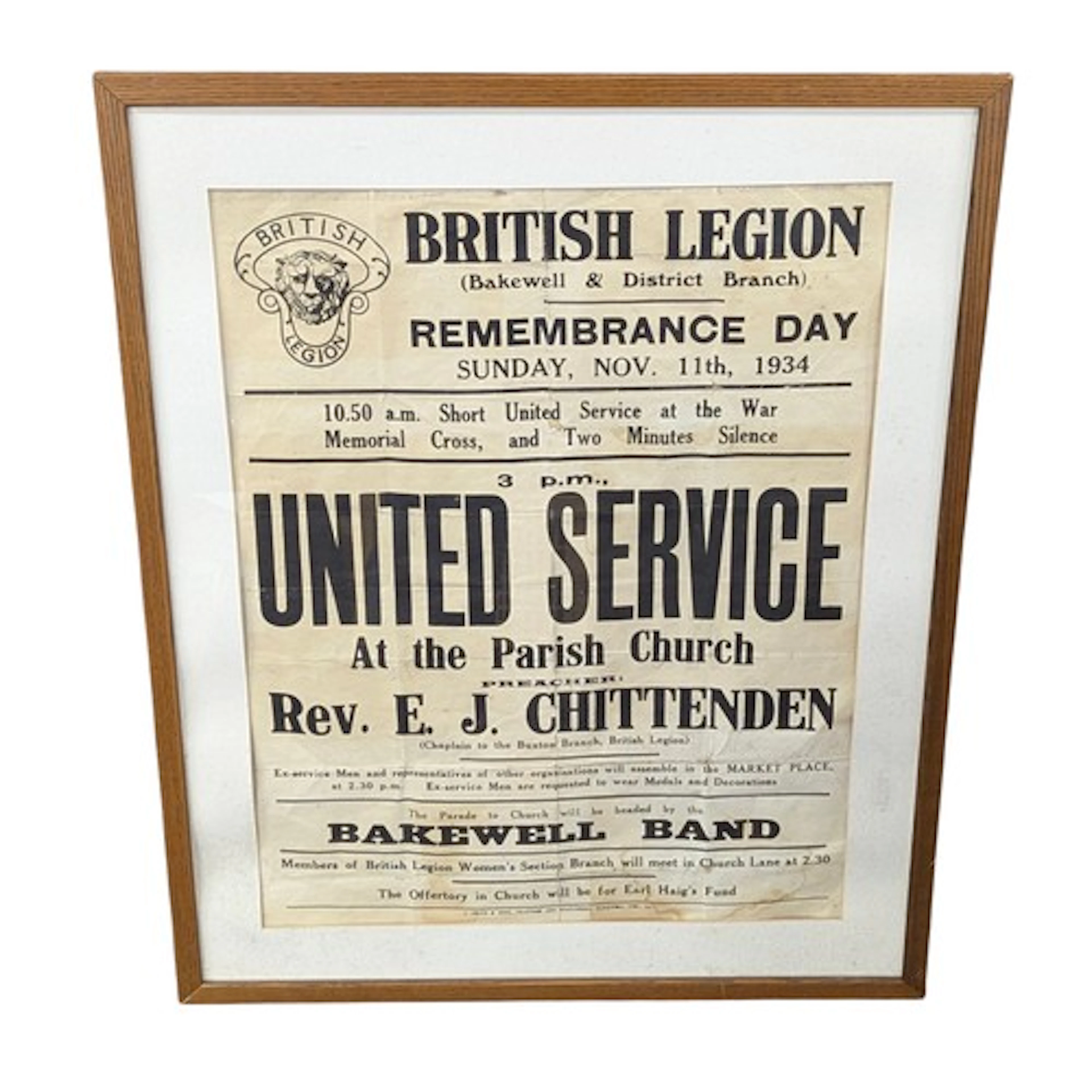 Local Interest - an interwar period British Legion Bakewell ...
