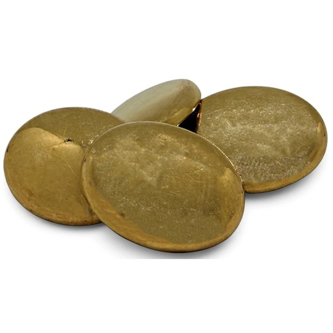 A pair 18ct yellow gold cufflinks, each composed of two plai...