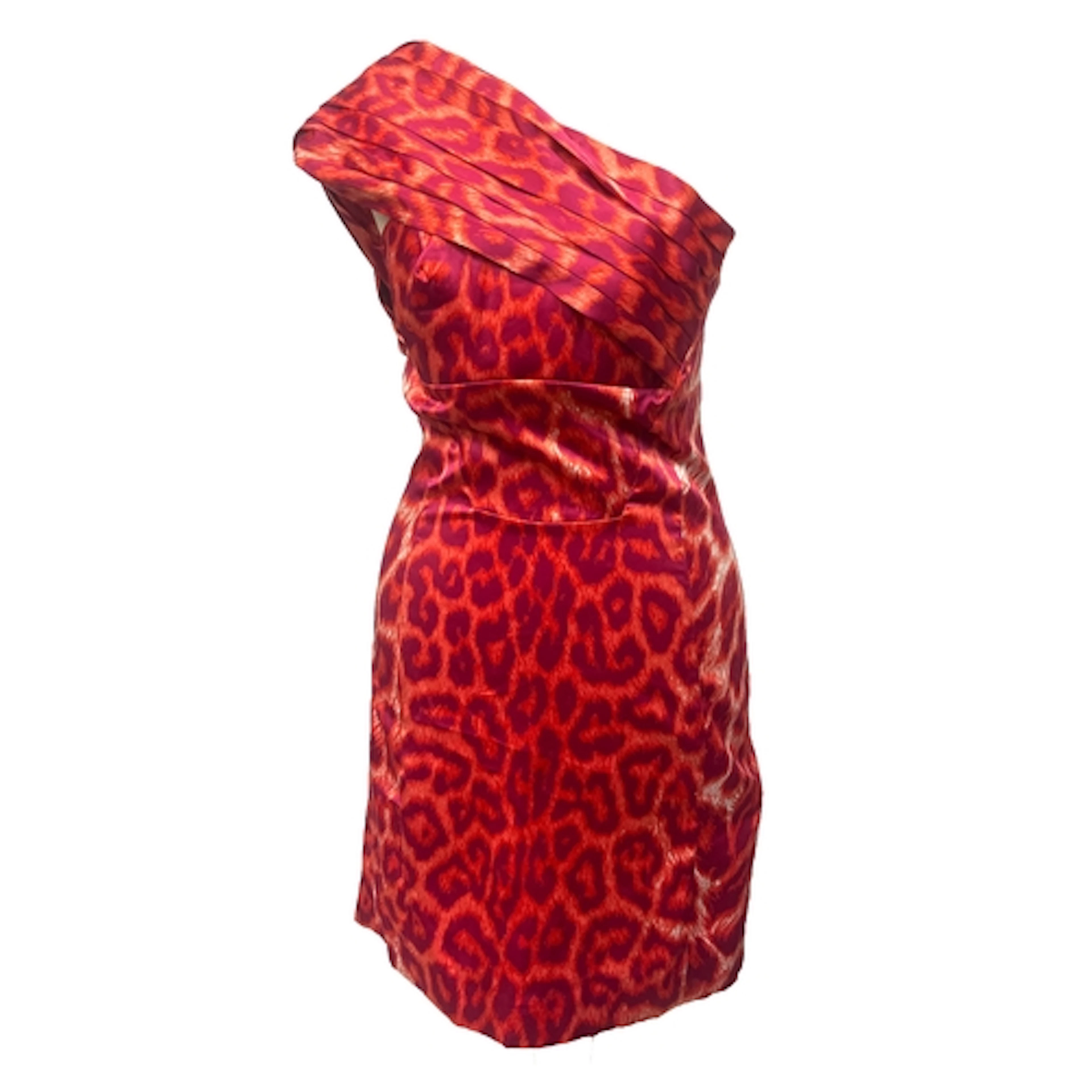 A Just Cavalli leopard print mini party dress in bold orange...