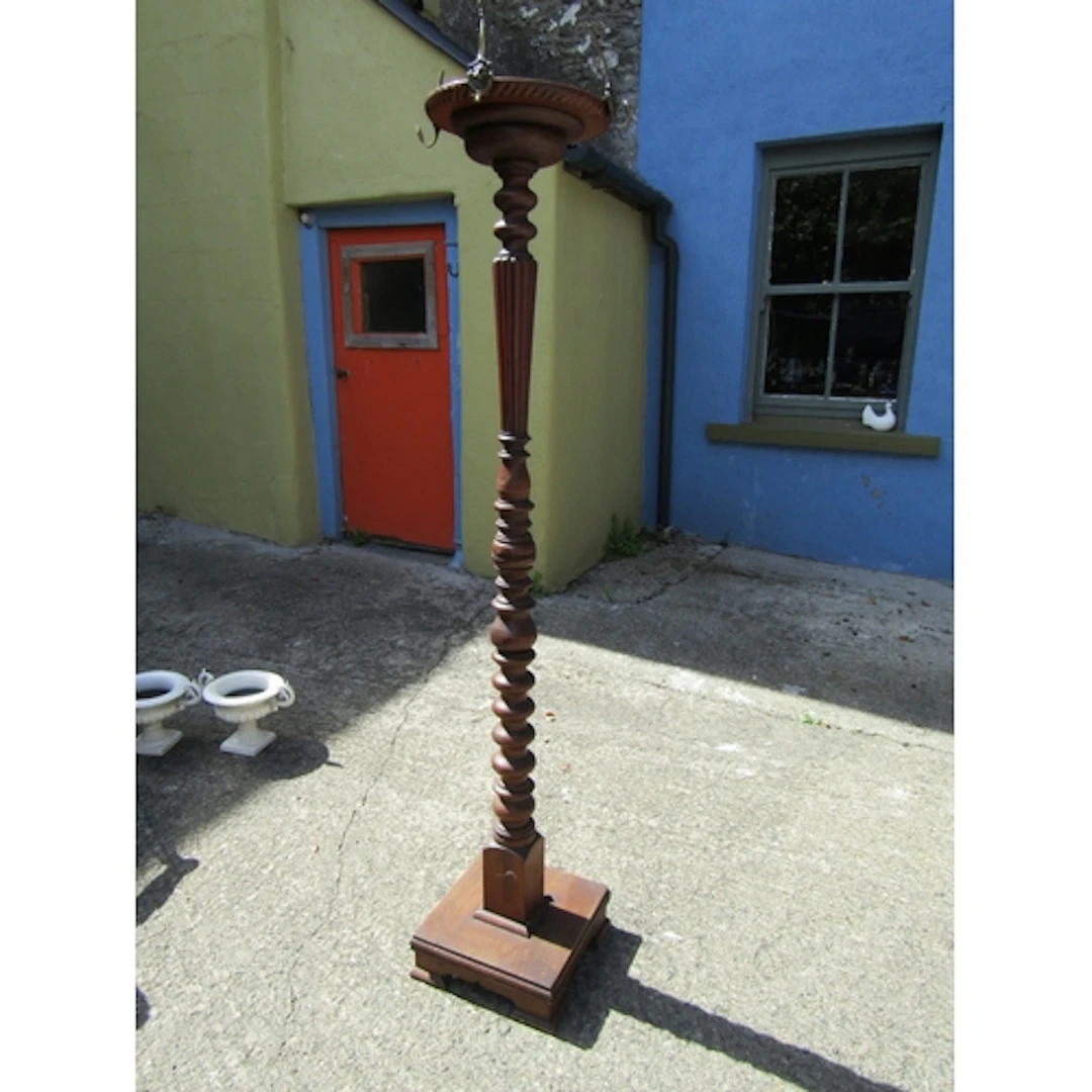 Antique Hat and Coat Stand Turned Central Column Support Abo...