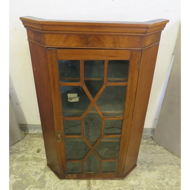 Walnut Veneered Corner Cabinet with 3 internal shelves with ...