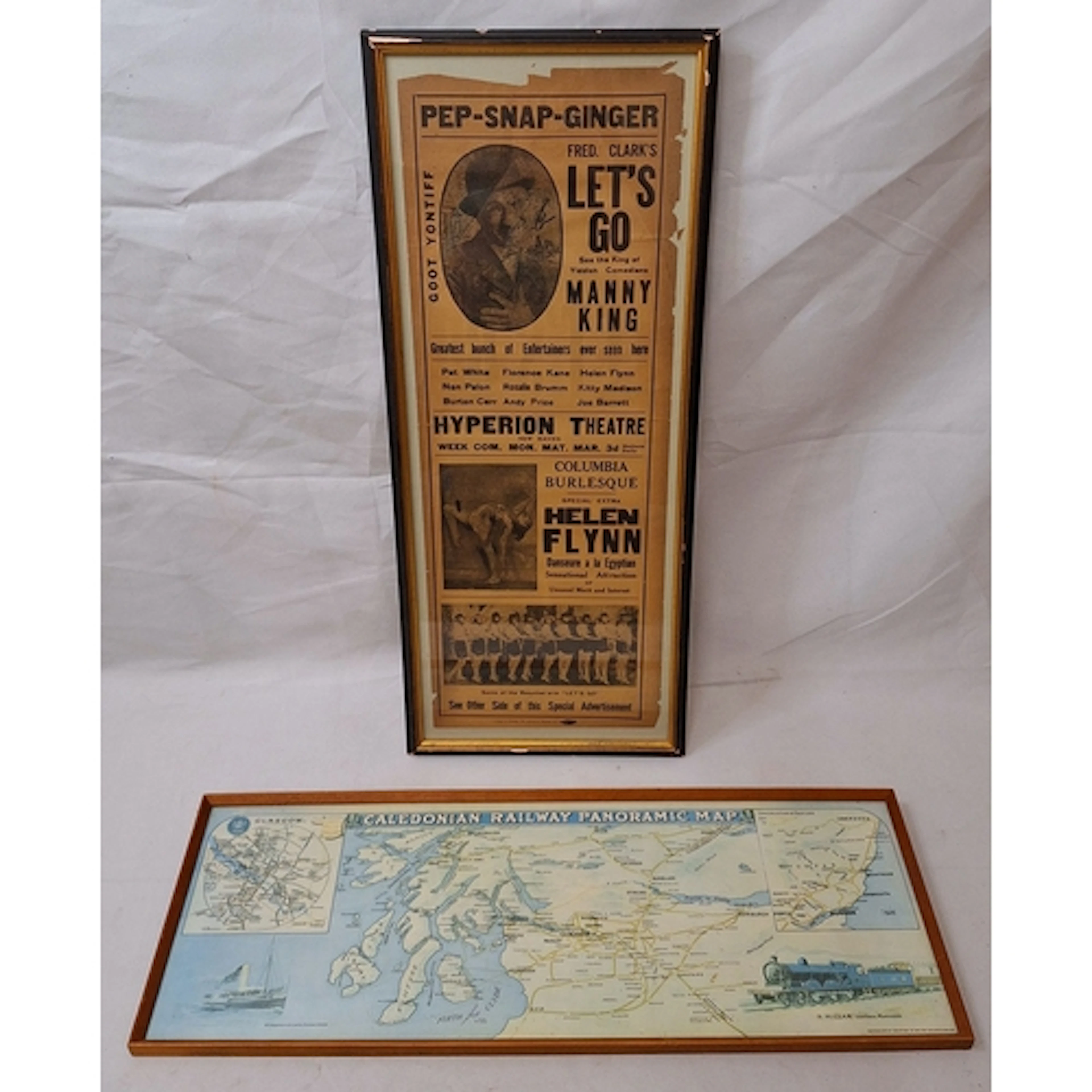F/g Printed Map The Caledonian Railway & F/g printed poster ...