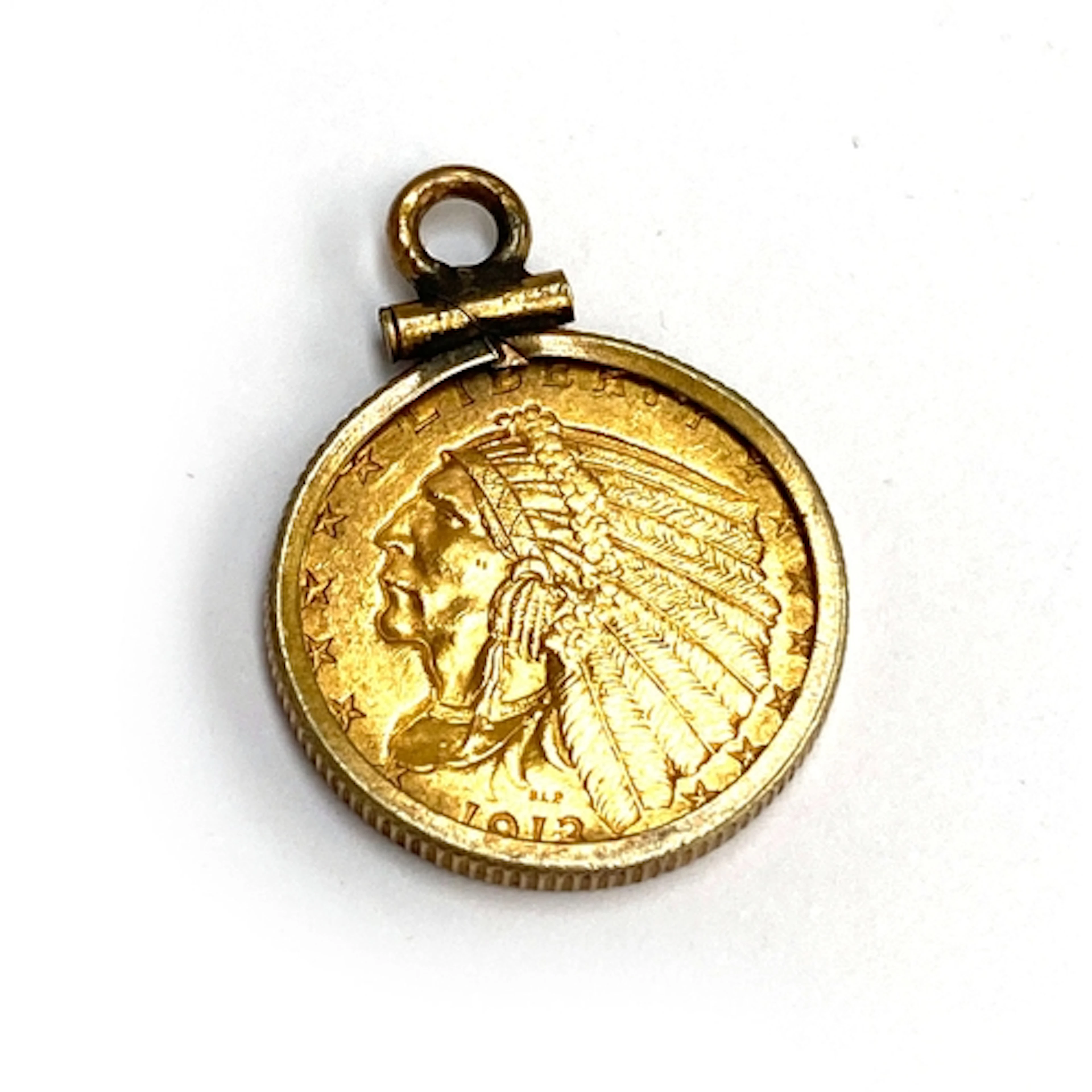 An American 1913 Indian head two and a half dollar gold coin...