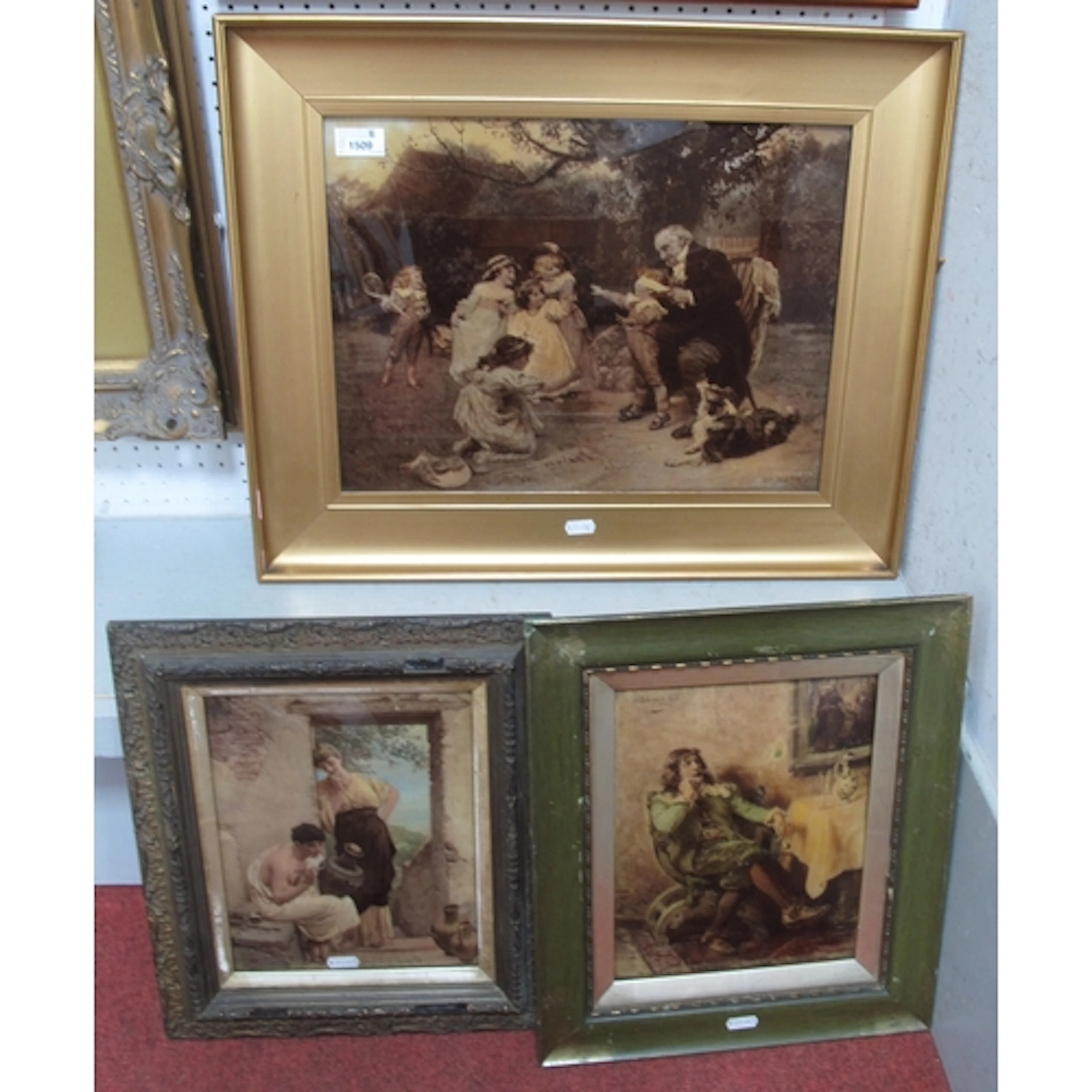 Three Antique Framed Crystoleum Prints, including after Fred...