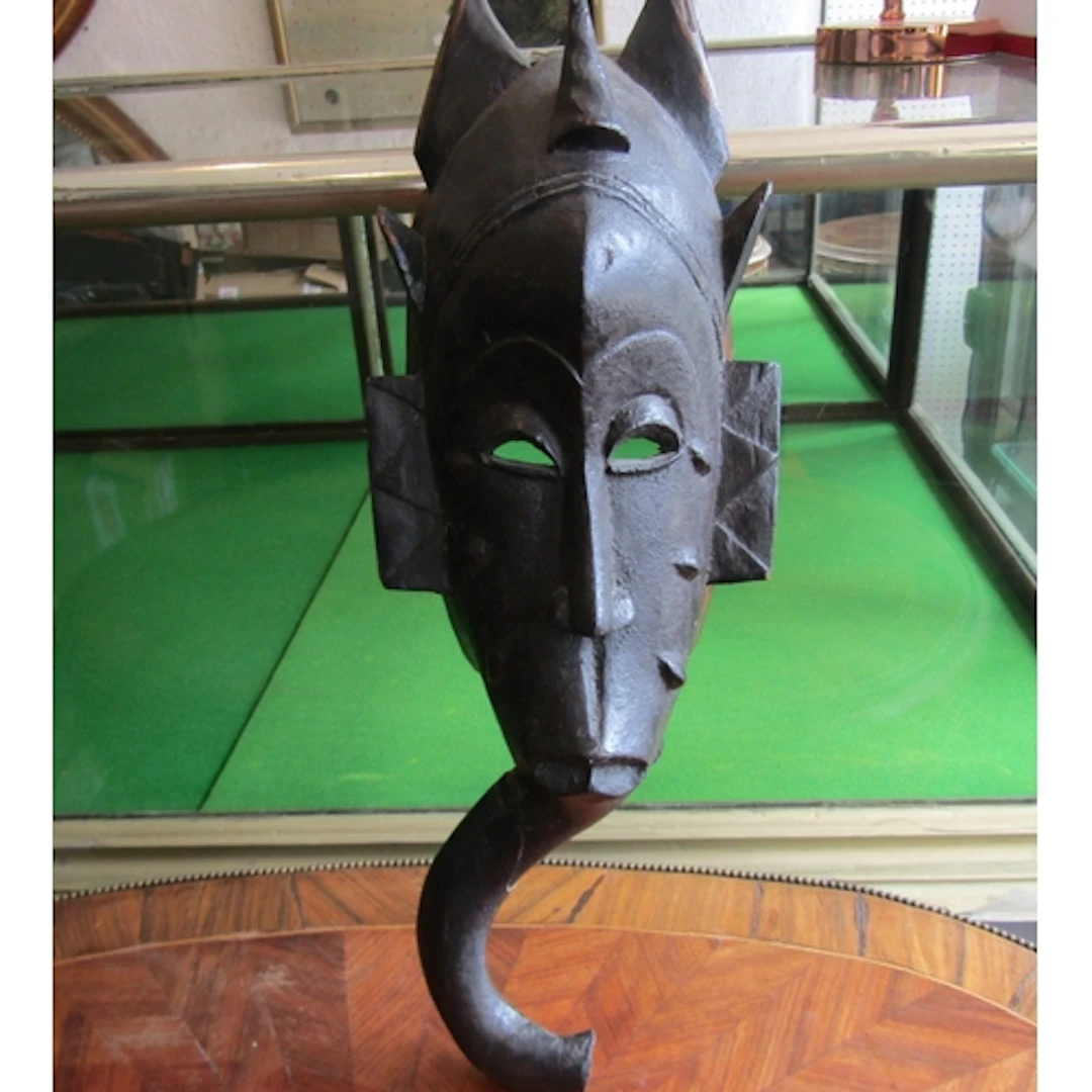Old Carved African Tribal Mask Approximately 16 Inches High