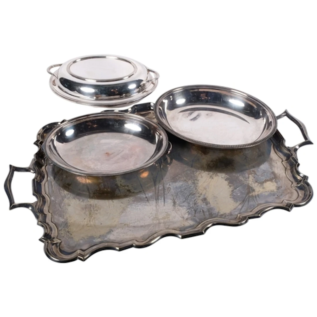 A selection of good quality silver plated ware, including a ...