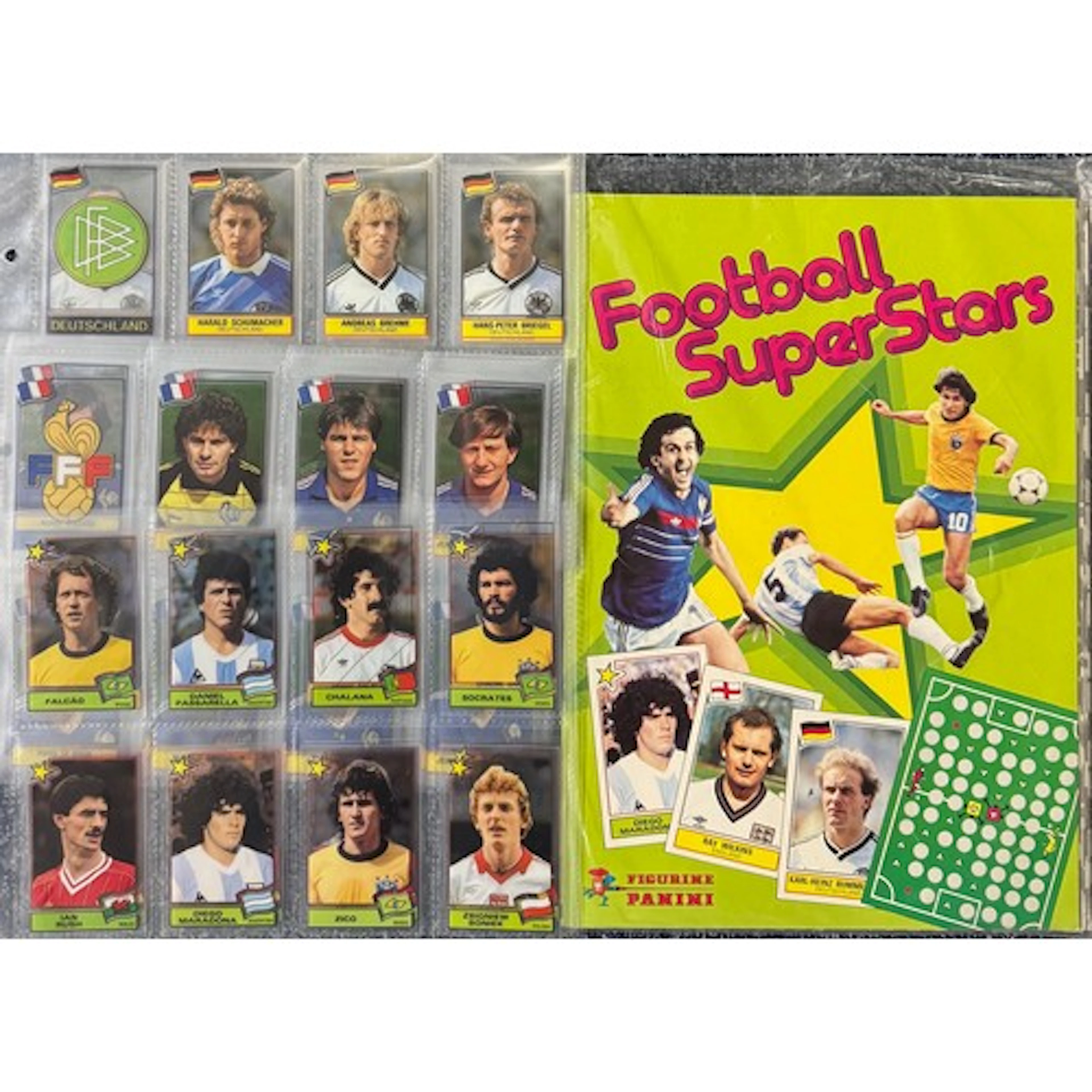 Panini Football Superstars 1984 sticker (transparent) set an...