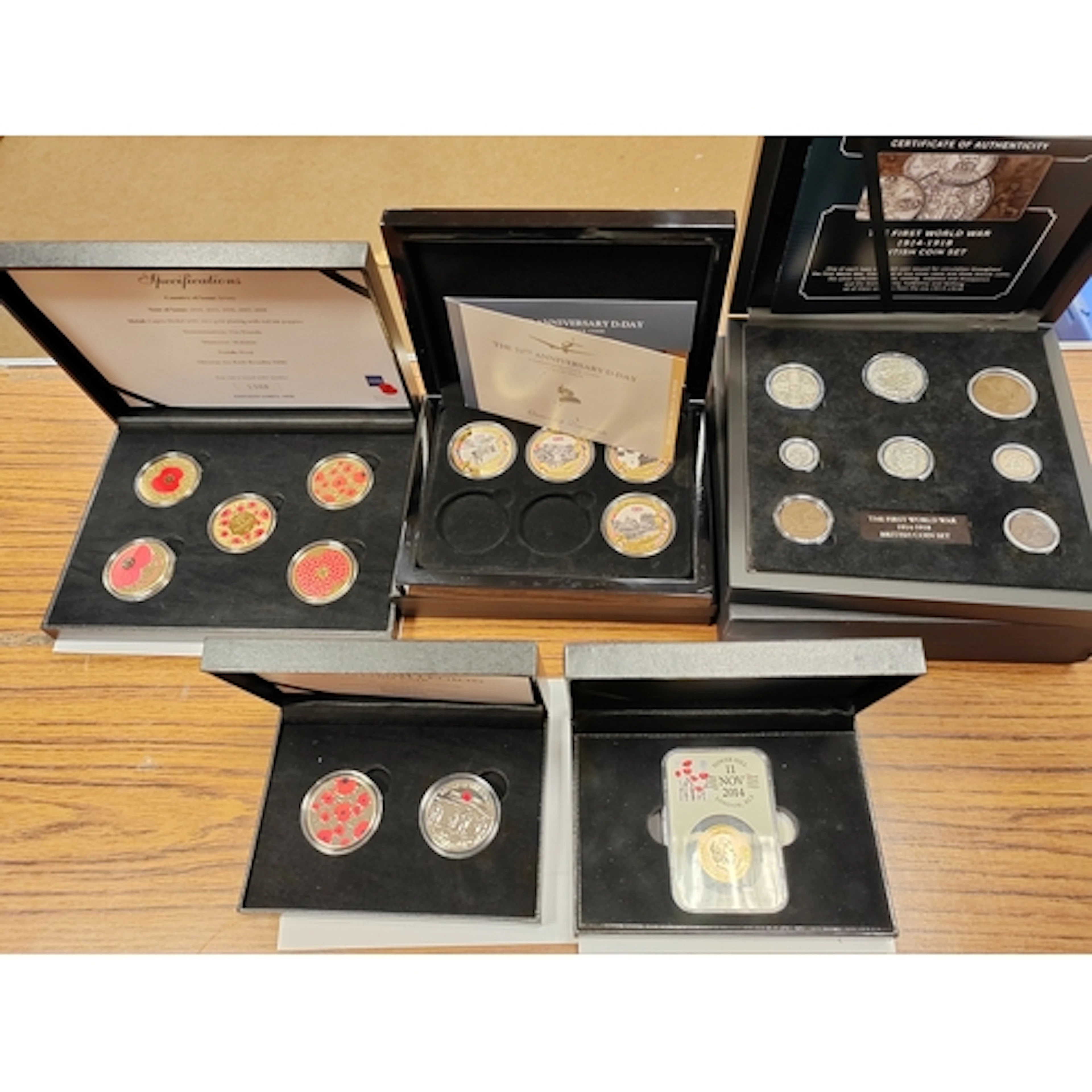 Collection of boxed silver proofs with certificates, include...